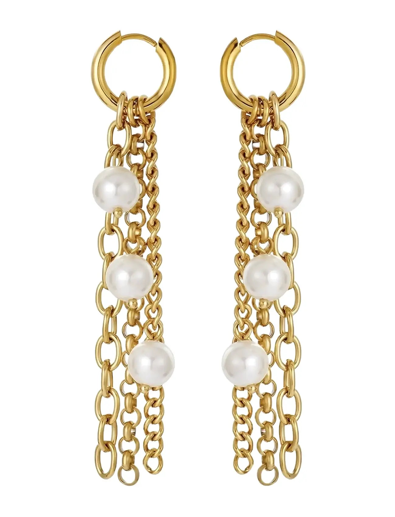 Bud to rose Paris Pearl Fringe Earring, One Size, Gold, Earrings > Statement Earrings, Dame