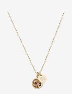 Lima Slider Necklace Clear/Gold - hangandi hálsmen - brown/gold