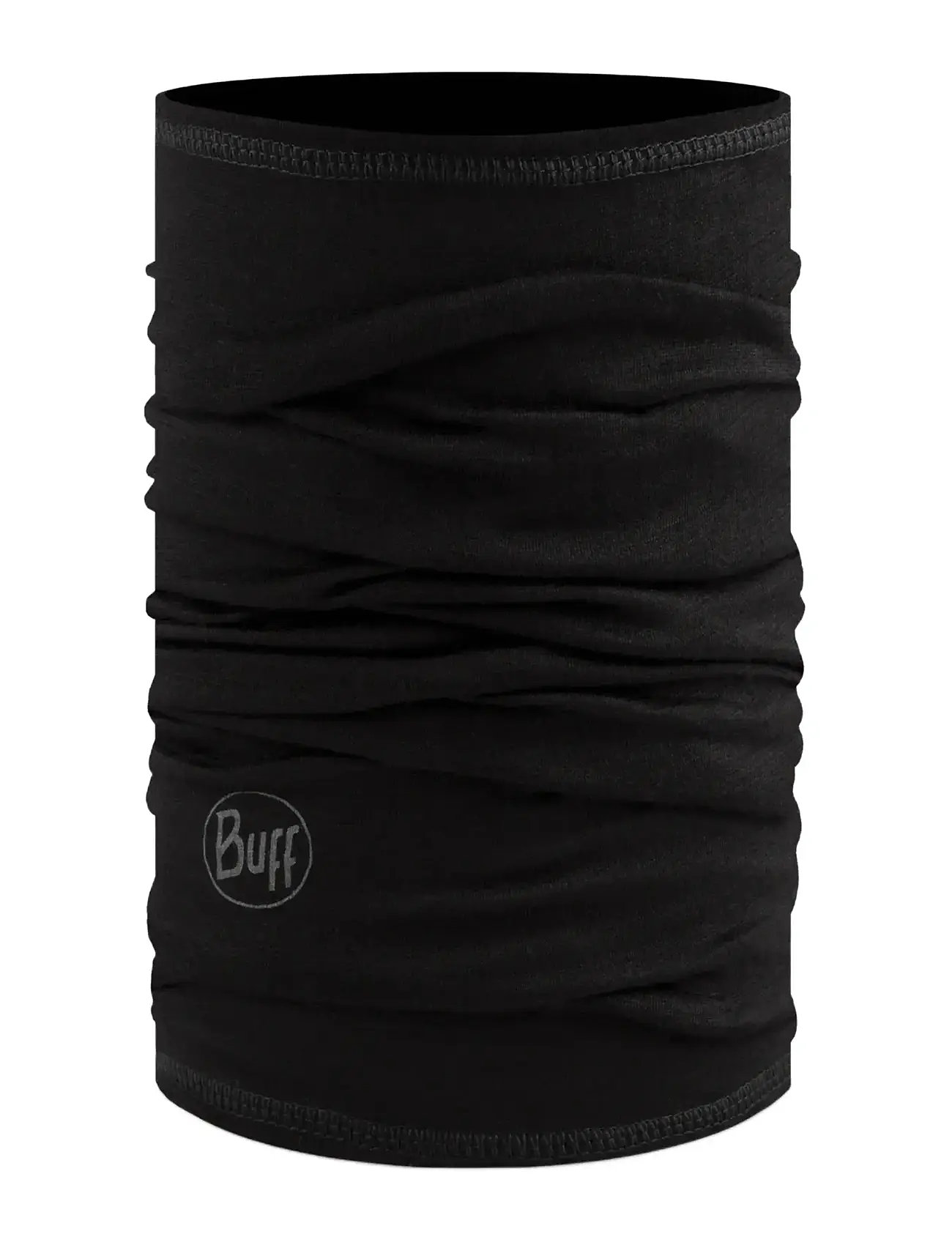 BUFF Merino Lightweight Solid Schwarz Schwarz - One Size - Kinder
