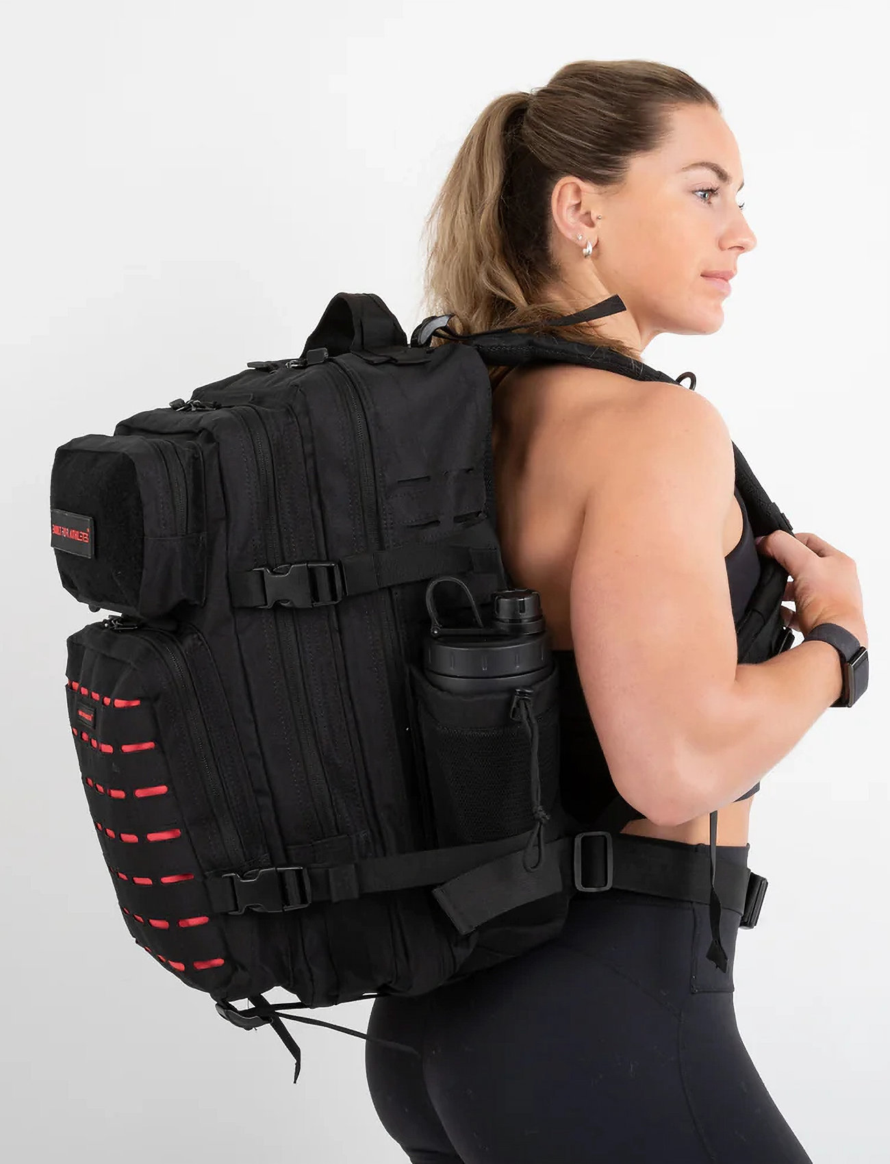 Built For Athletes Large Black & Red Gym Backpack
