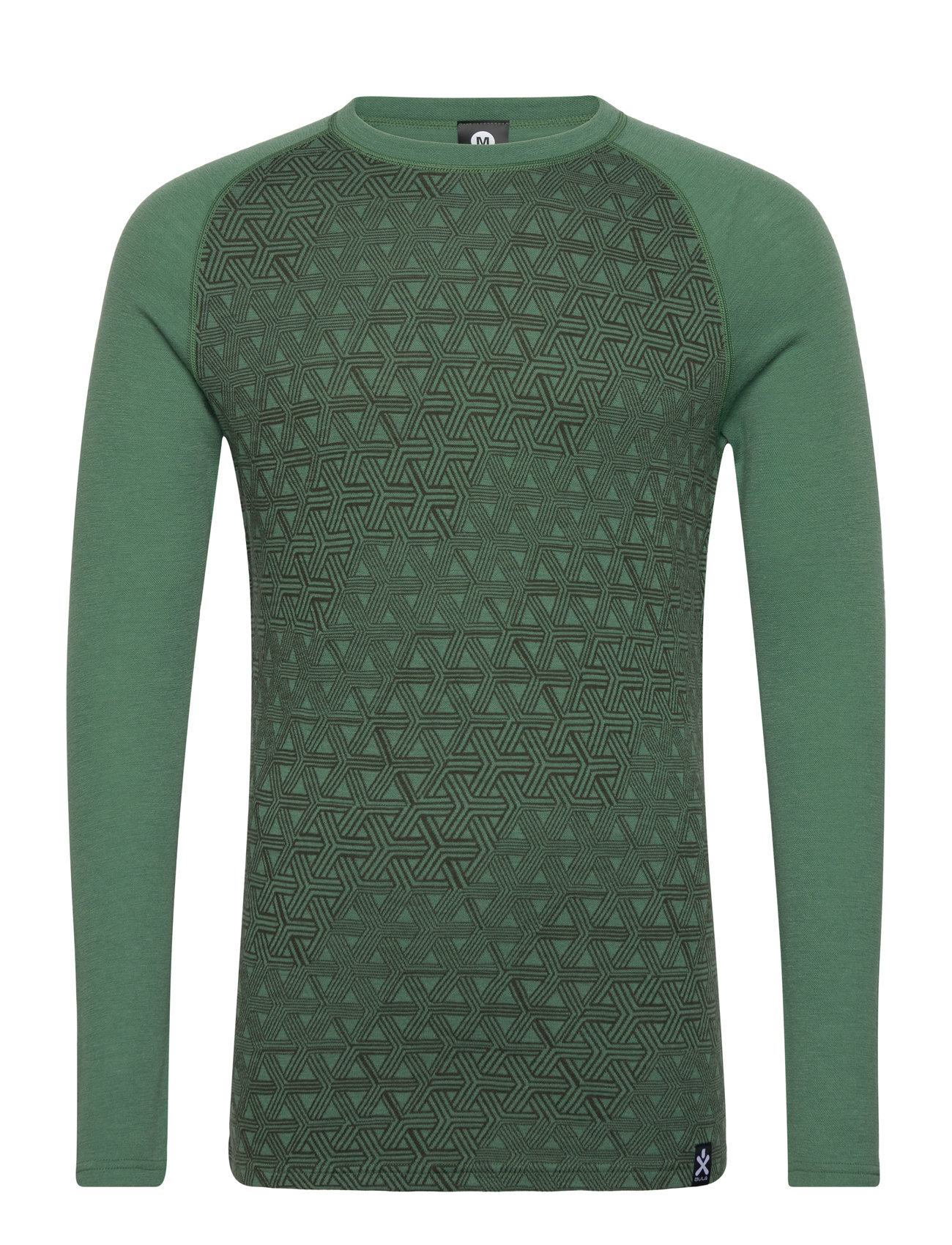 Geo Merino Wool Crew Green Bula