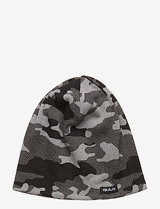 CAMO PRINTED WOOL BEANIE - DGREY