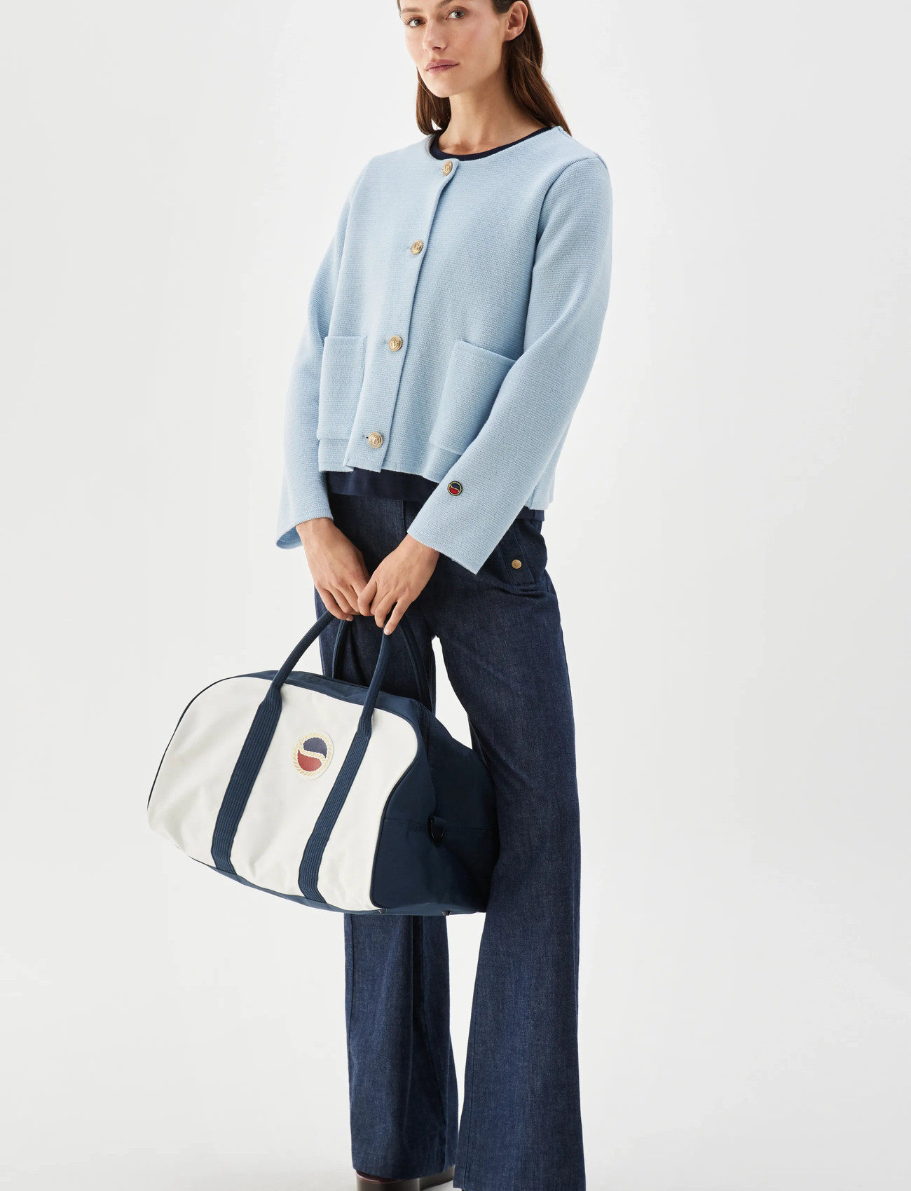 BUSNEL Macey Jacket Light Rose, 40, Blue, Strik > Cardigans, Dame