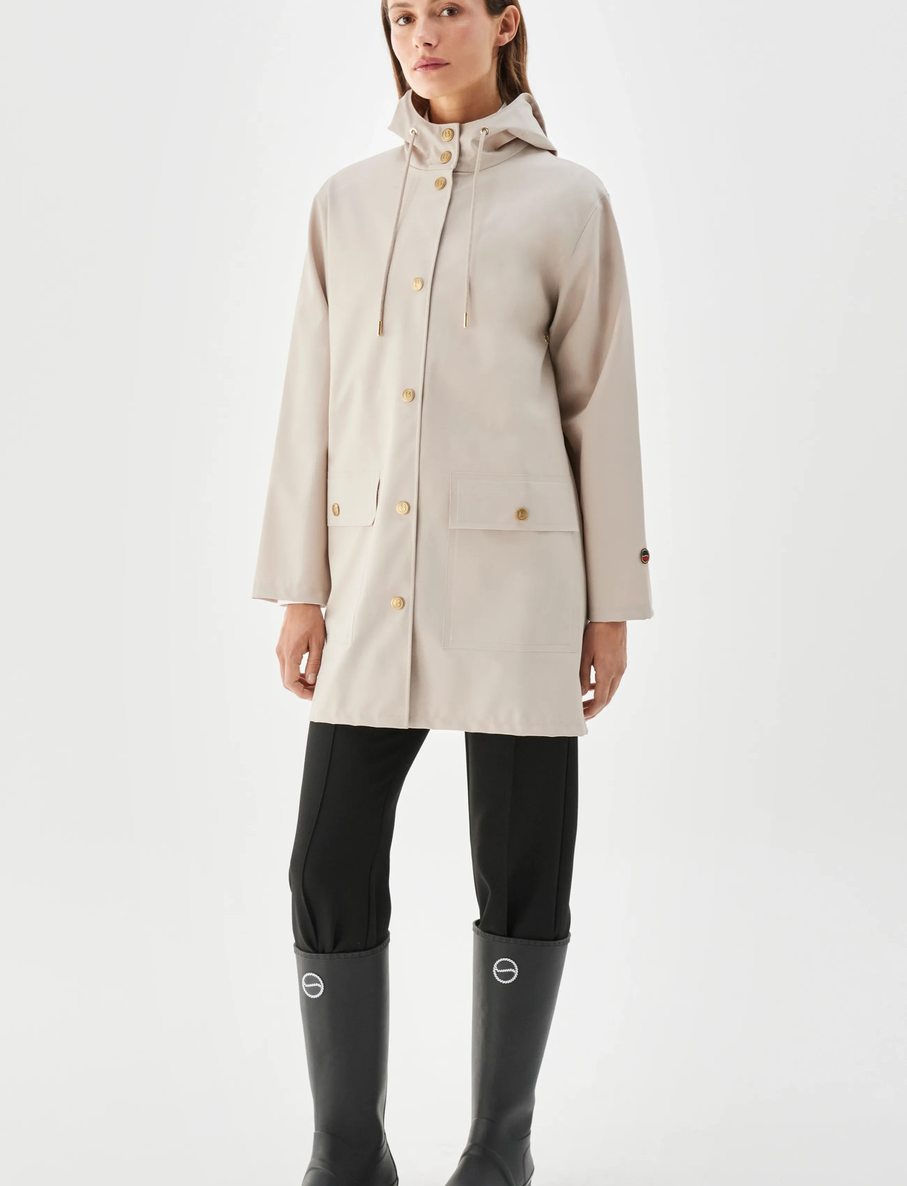 BUSNEL Britte Raincoat, 34, Beige, Regntøj > Regnfrakker, Dame