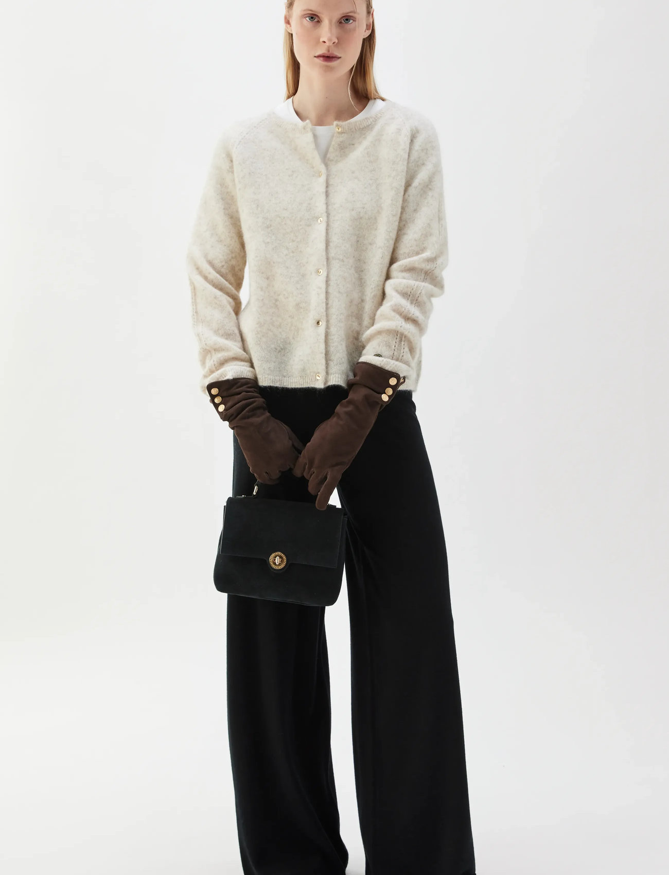 BUSNEL Veronika Cardigan, 40, Beige, Strik > Cardigans, Dame