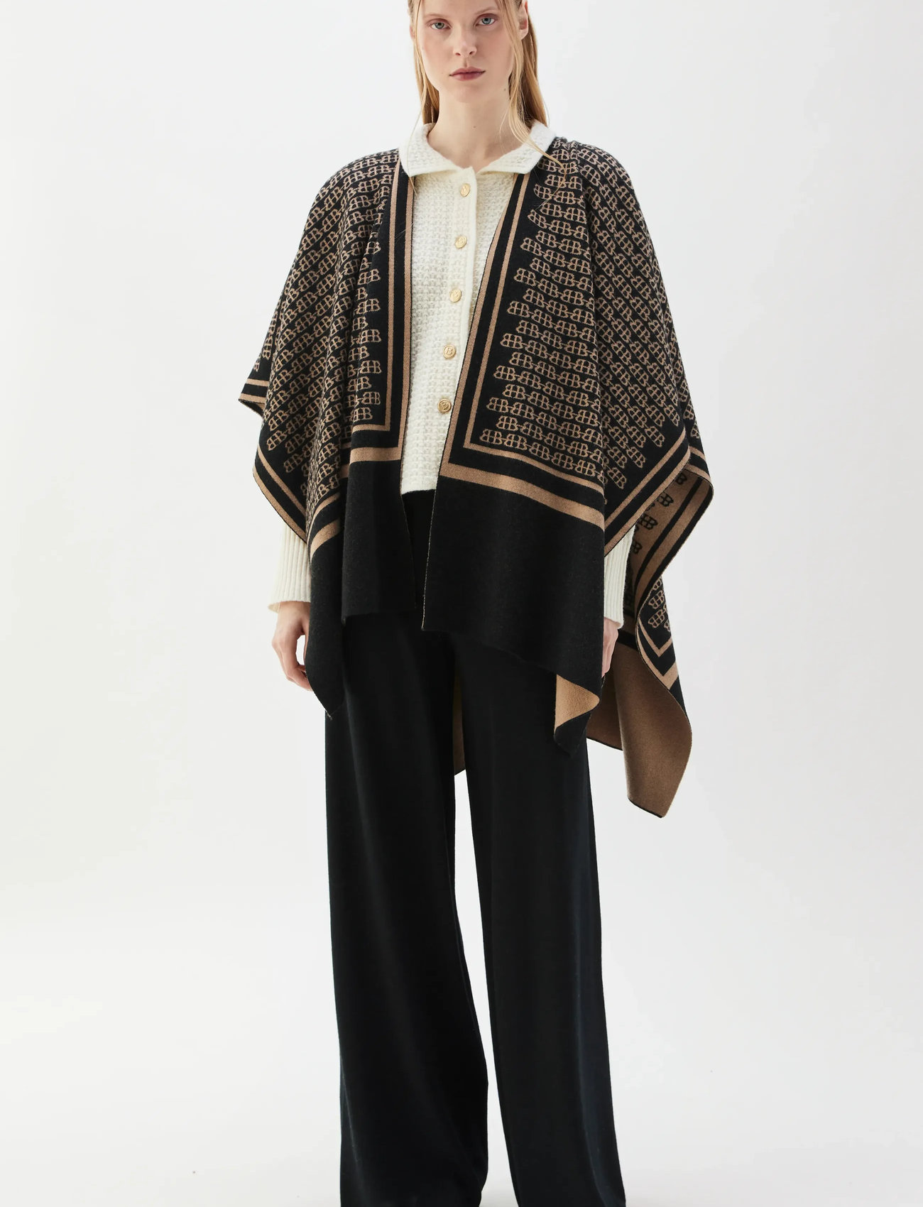 BUSNEL Garnette Poncho Bb Jaquar, One Size, Multi/patterned, Strik > Ponchoer, Dame