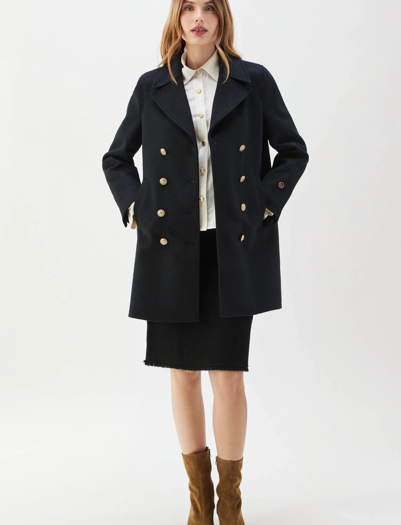 BUSNEL Charlotte Melton Jacket, 38, Black, Frakker > Uldfrakker, Dame