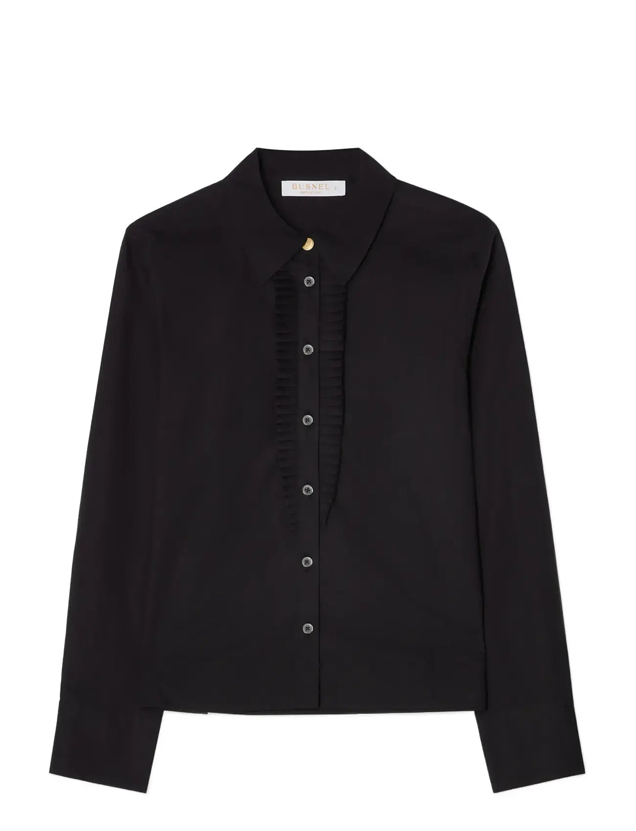 BUSNEL Nicoline Plissé Bluse Schwarz - 38 - Damen