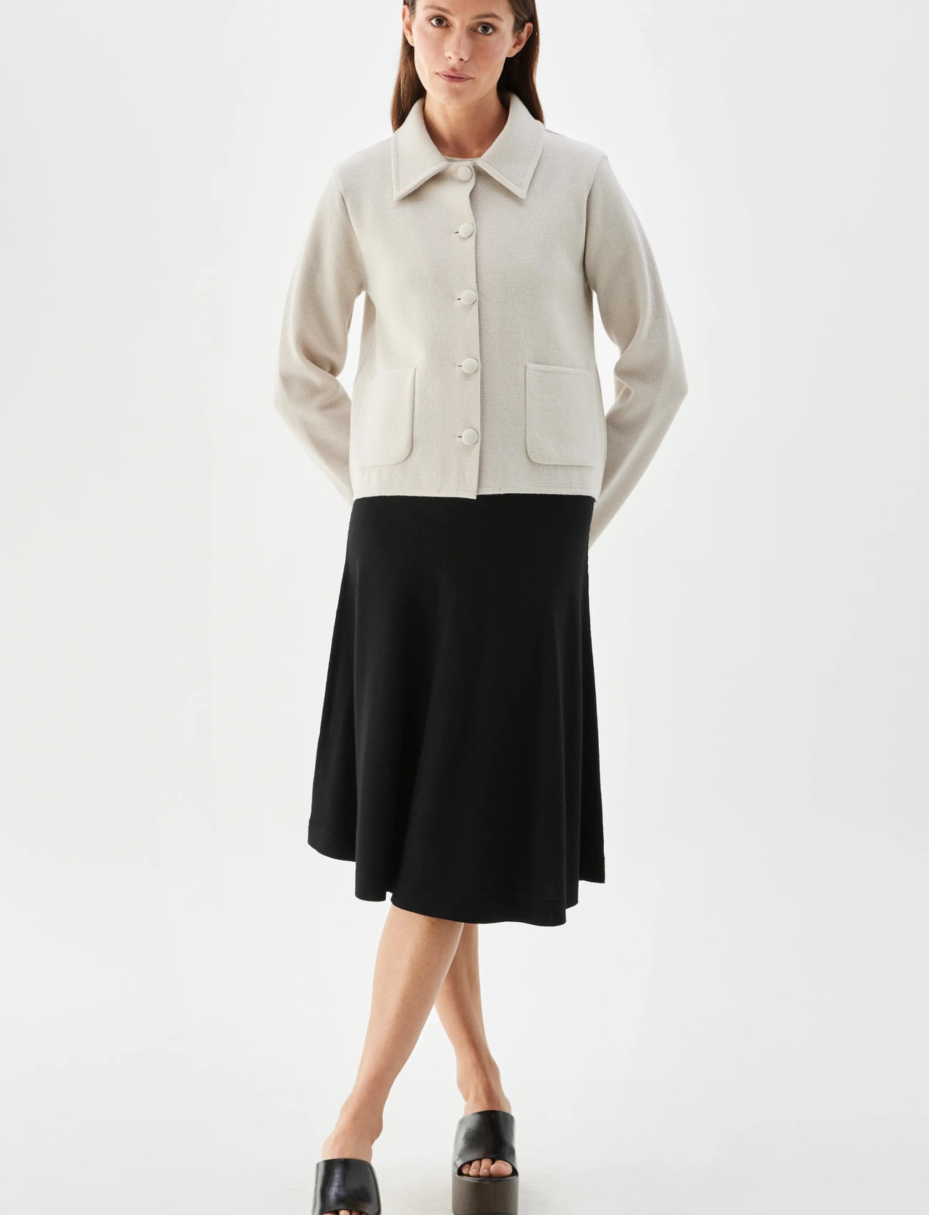 BUSNEL Catherine Jacket Black, 34, Beige, Strik > Cardigans, Dame