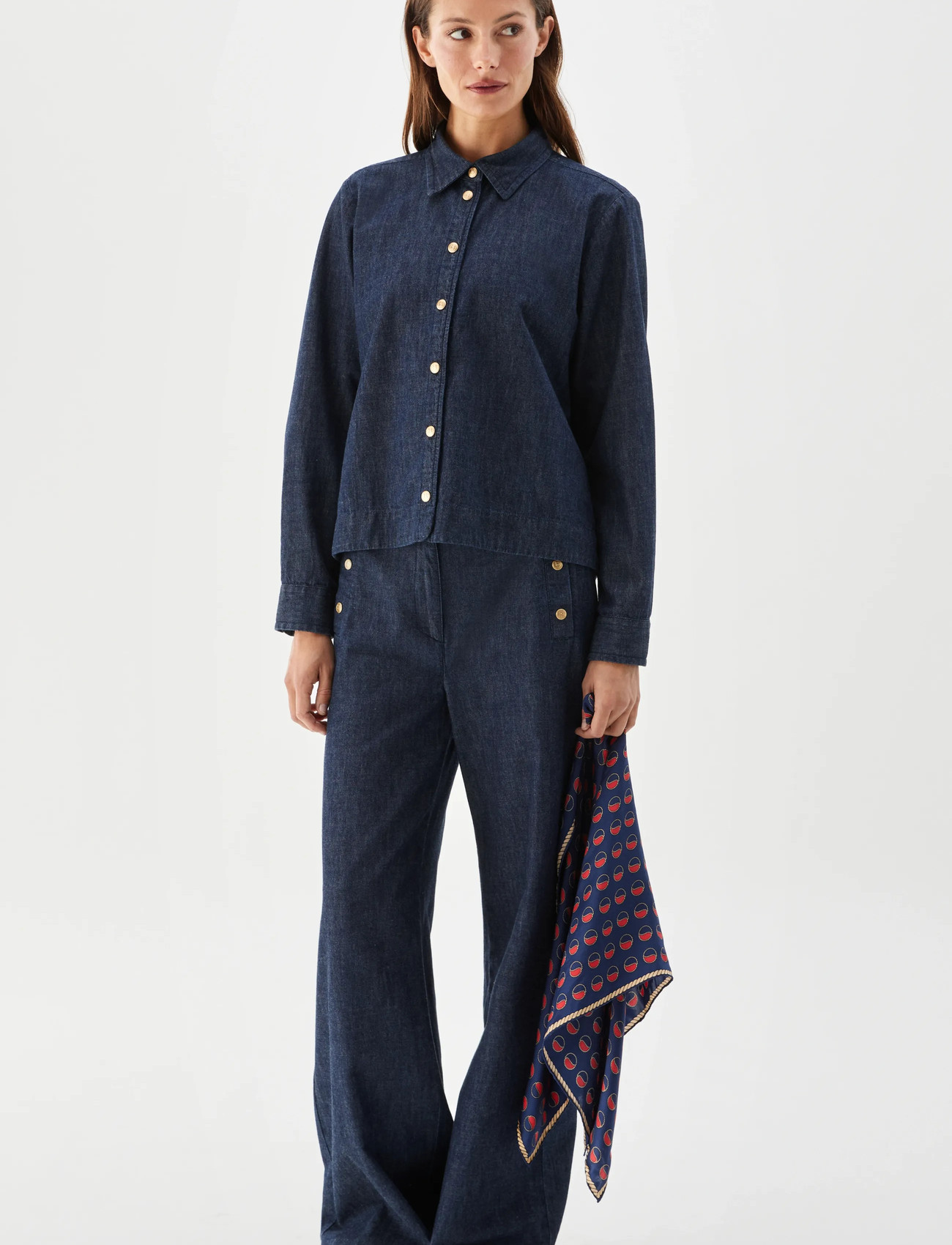 BUSNEL Poppy Denim Shirt, 34, Navy, Skjorter > Denim-Skjorter, Dame