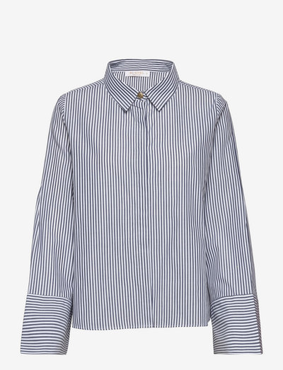 Alva shirt - pitkähihaiset paidat - stripe marine/white