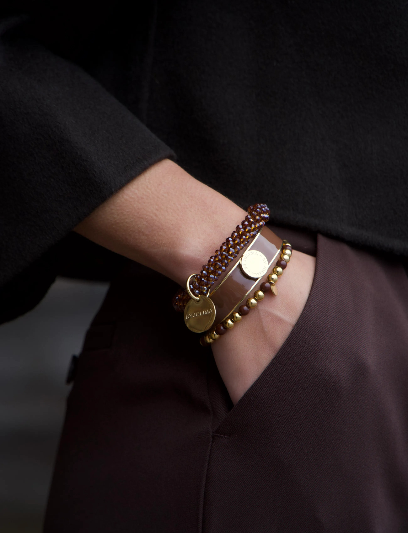 By Jolima Candy Bracelet, One Size, Brown, Armbånd > Perlearmbånd, Dame