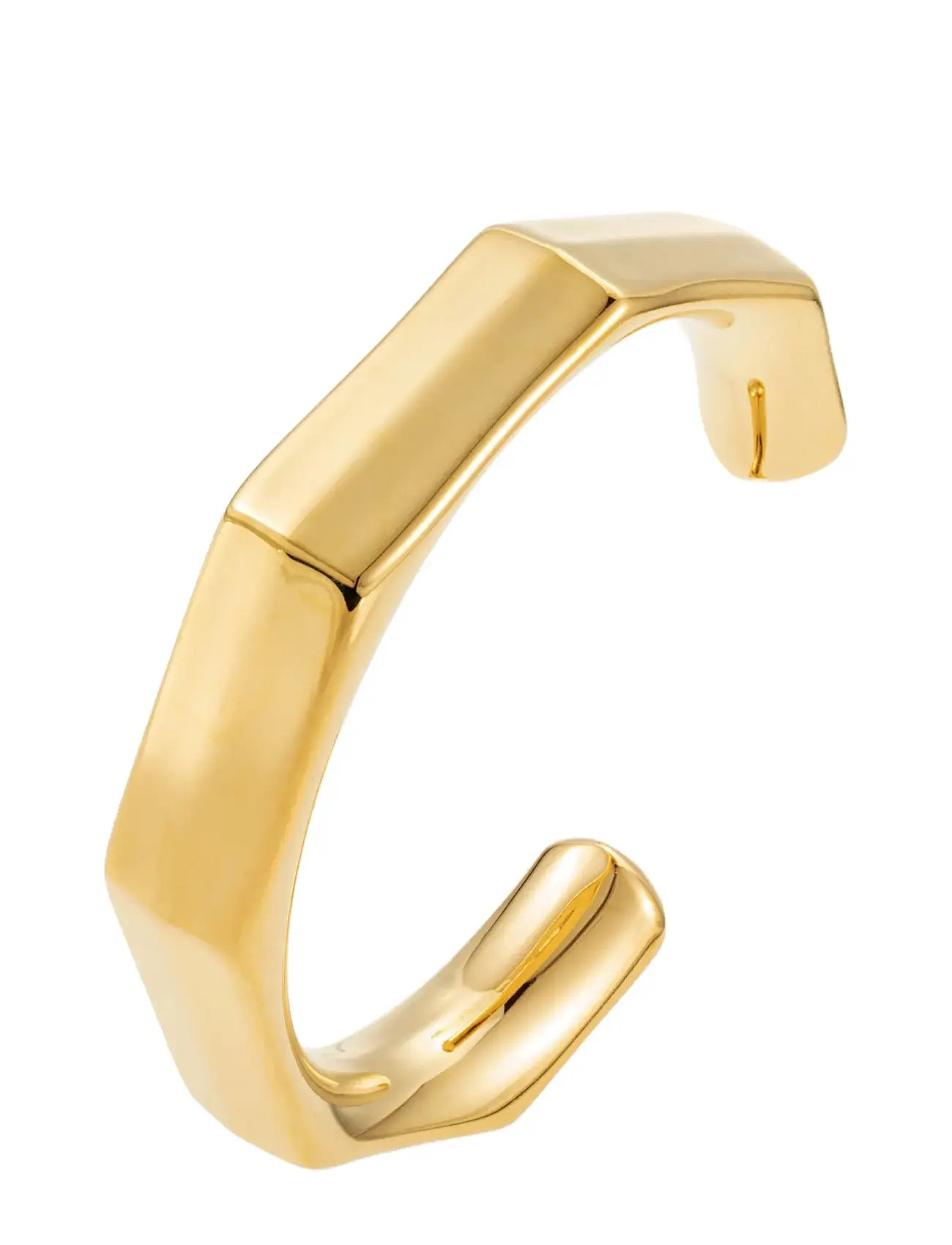 BY JOLIMA Edgy C Shape Bangle Gold - One Size 6 Cm - Damen