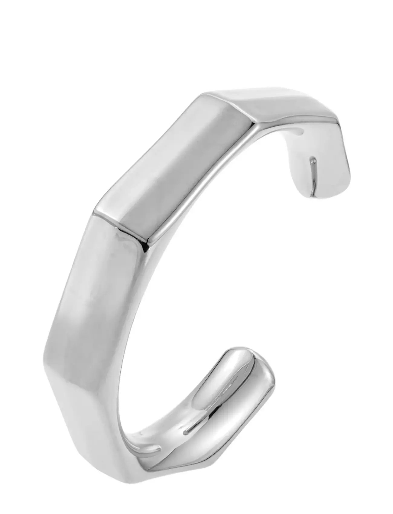 BY JOLIMA Edgy C Shape Bangle Silber - One Size 6 Cm - Damen