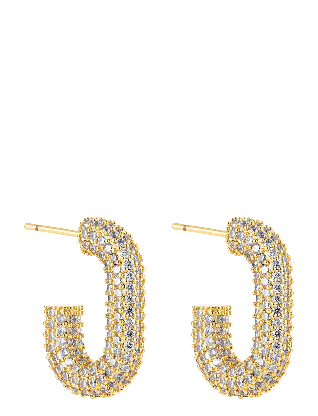 U Rock Crystal Earring Accessories Jewellery Earrings Hoops Gold By Jolima