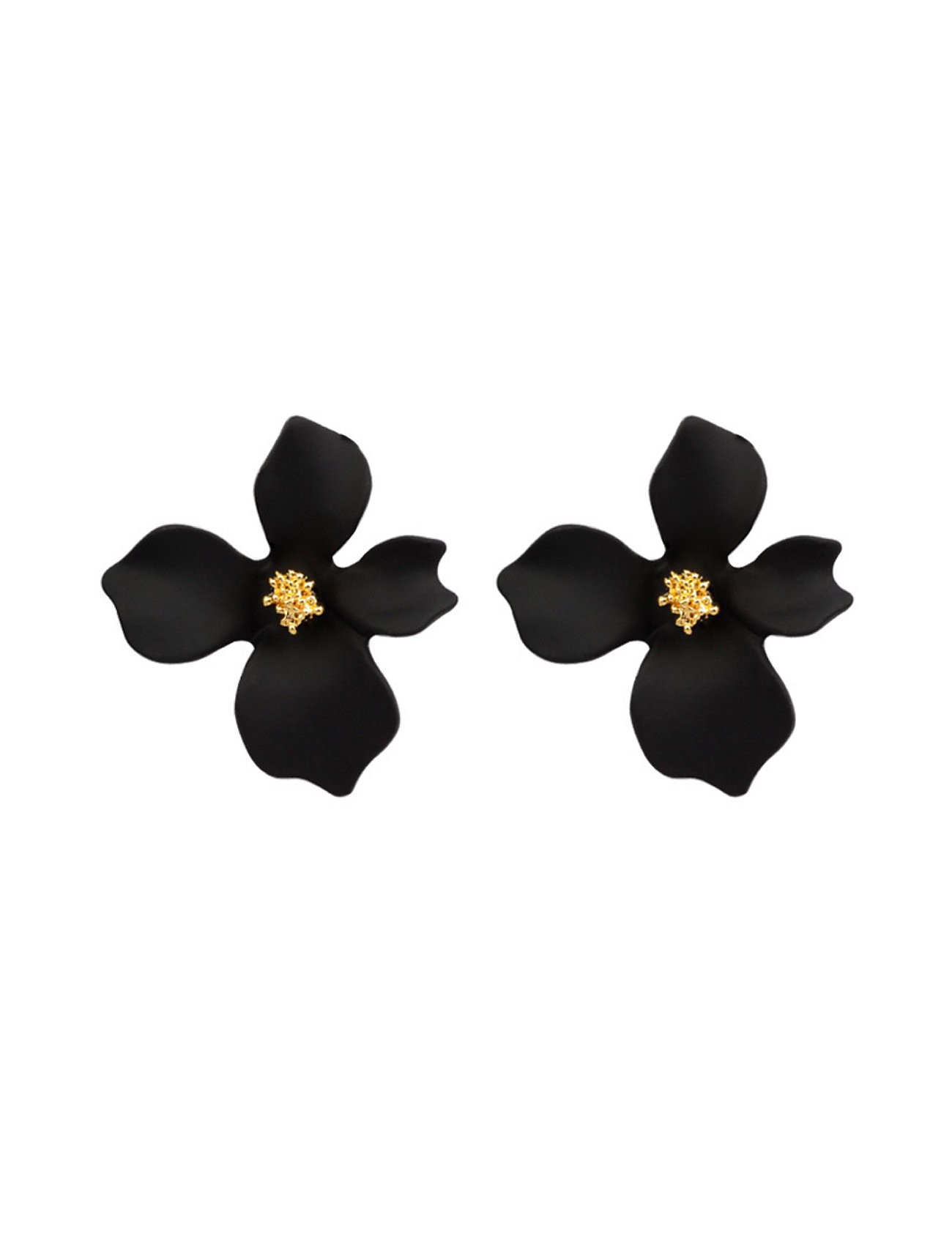 BY JOLIMA Lilly Flower Ohrring Schwarz - One Size - Damen