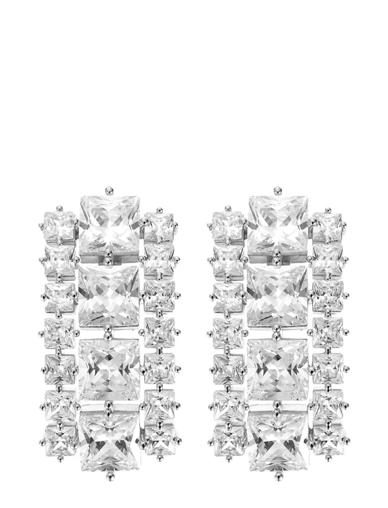 By Jolima Sky Crystal Earring Gold, One Size, Silver, Øreringe > Øreringe Med Vedhæng, Dame