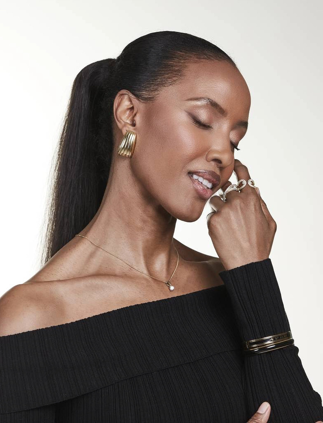 By Jolima Rimini Earring Large Gold, One Size, Gold, Øreringe > Statment-Øreringe, Dame