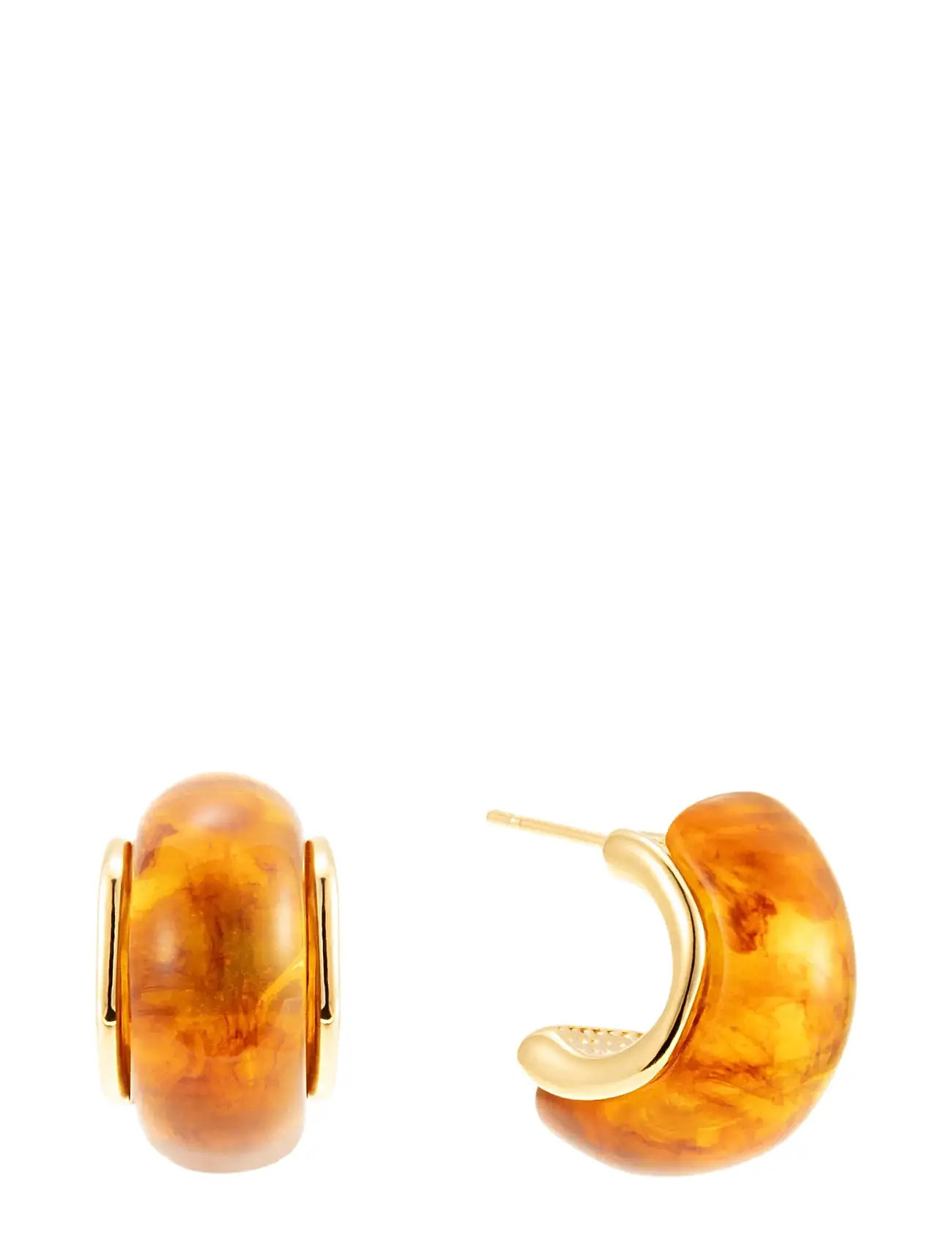 BY JOLIMA Braun Resin Hoop Gold - One Size 1 - Damen