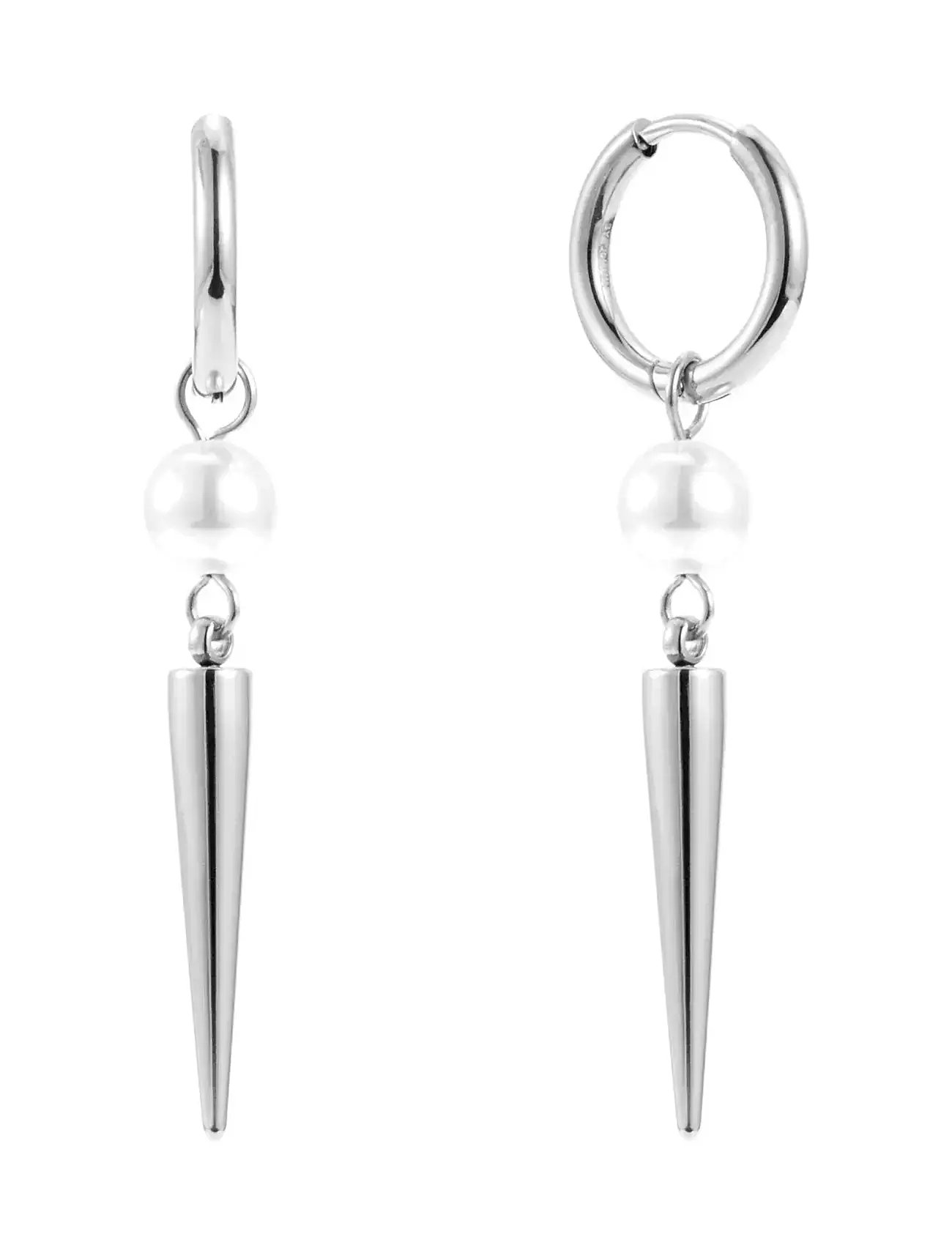 BY JOLIMA Peak Huggie Pearl Silber - One Size 4 - Damen