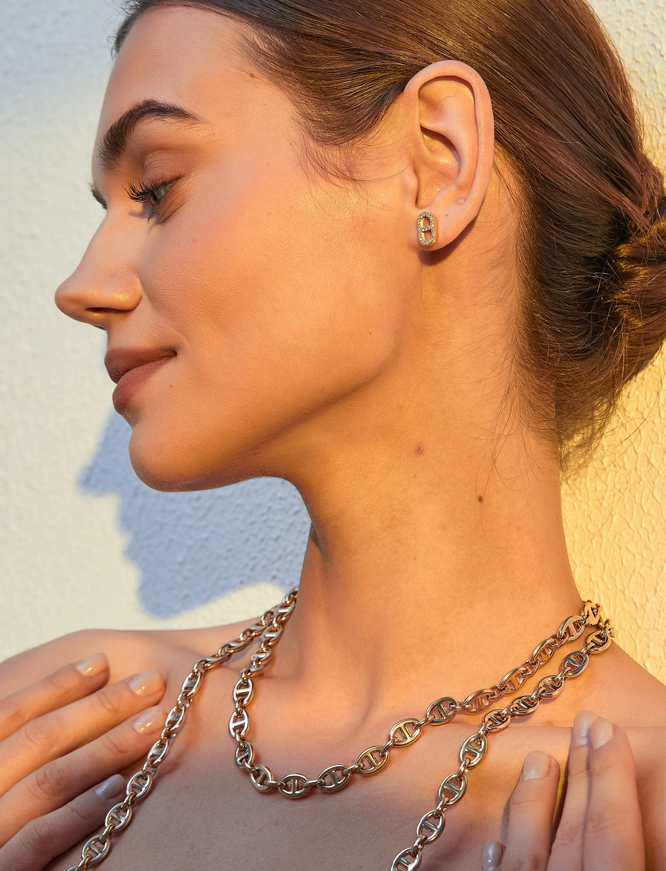 By Jolima Celine Stud, One Size 1 cm, Gold, Øreringe > Ørestikker, Dame