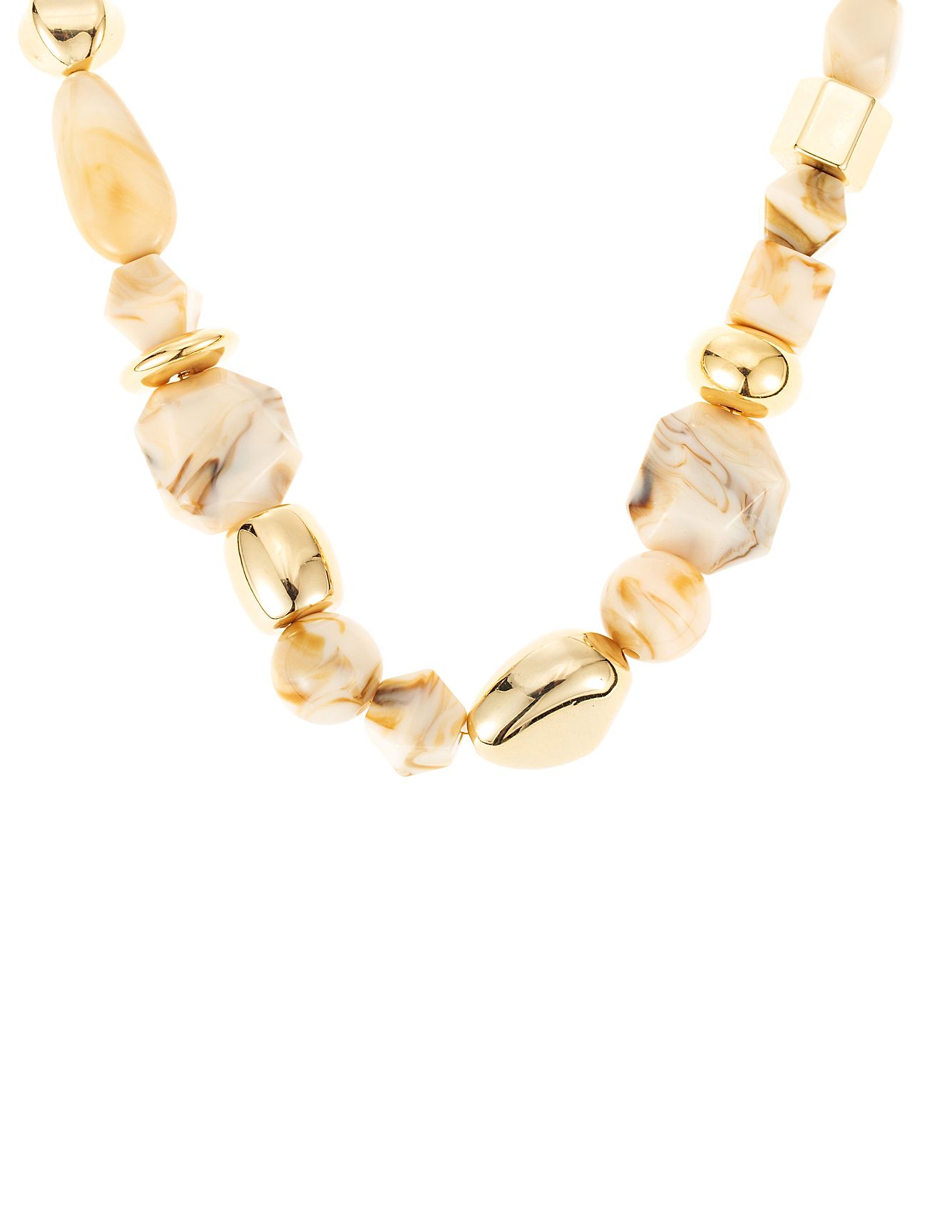 Resin Chunky Necklace Beige By Jolima