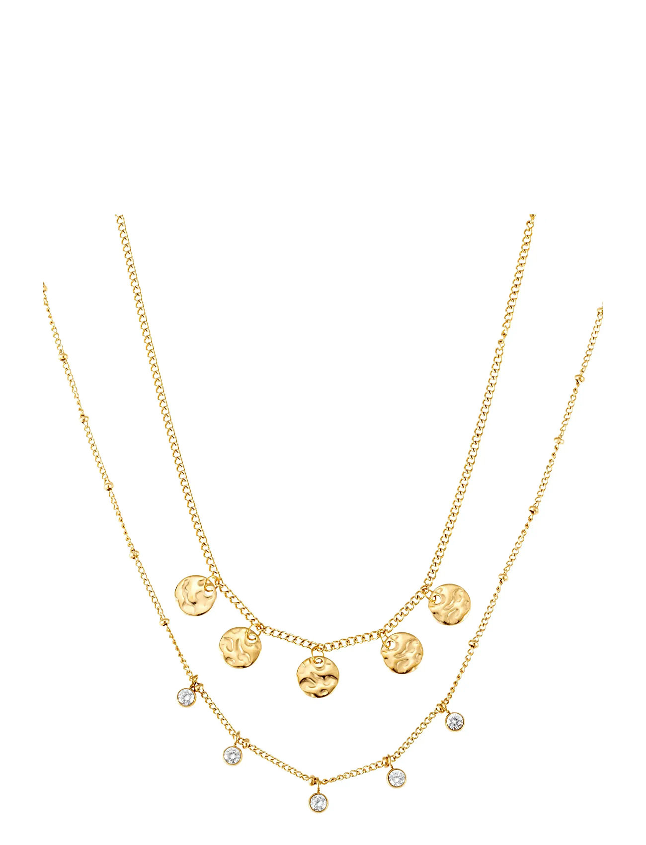 BY JOLIMA Amalfi Double Layer Kette Gold - One Size 45 Cm - Damen