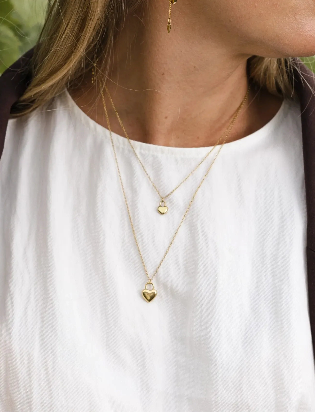By Jolima Heart Locker Necklace, One Size 45 cm, Gold, Halskæder > Smukke Halskæder, Dame