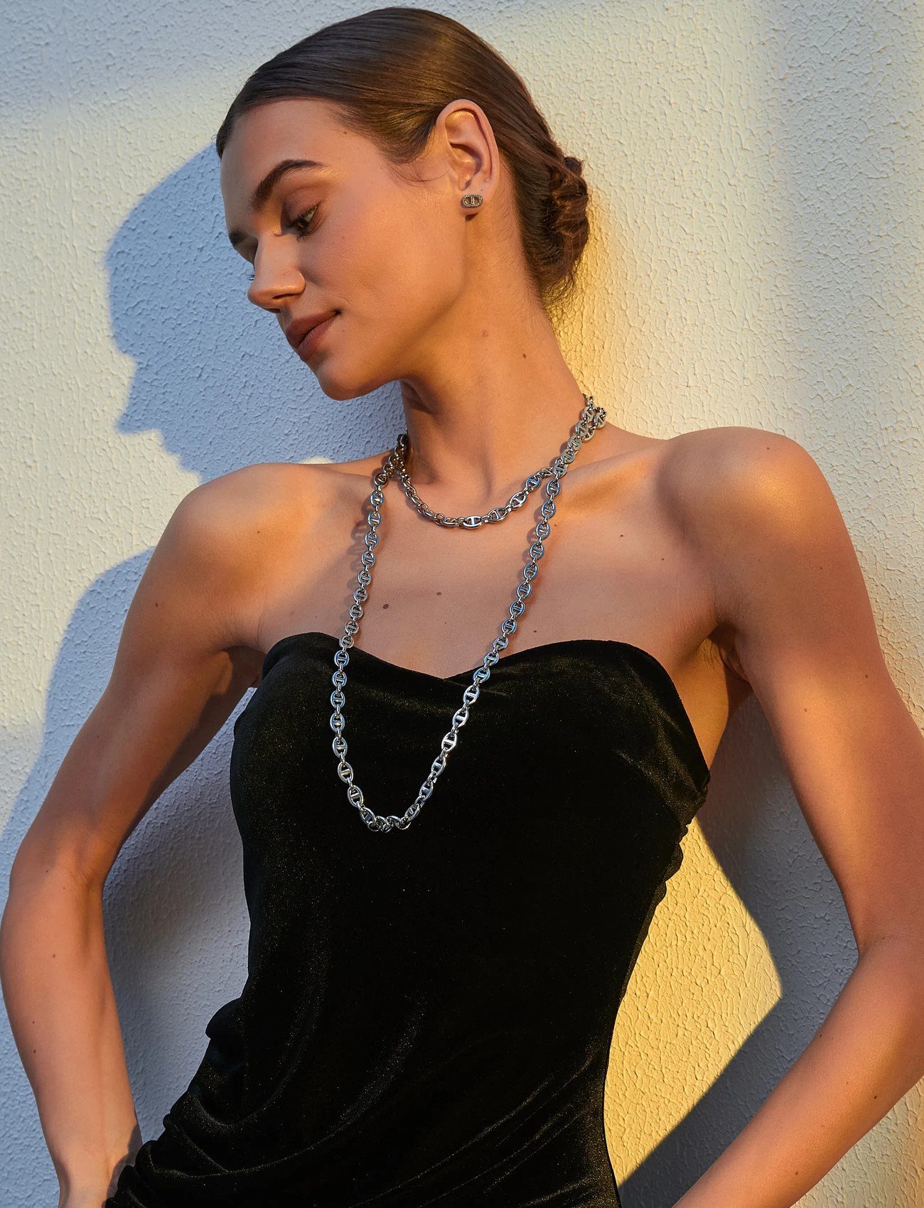 By Jolima Celine Chain Necklace 45, One Size 45 cm, Silver, Halskæder > Kædehalskæder, Dame