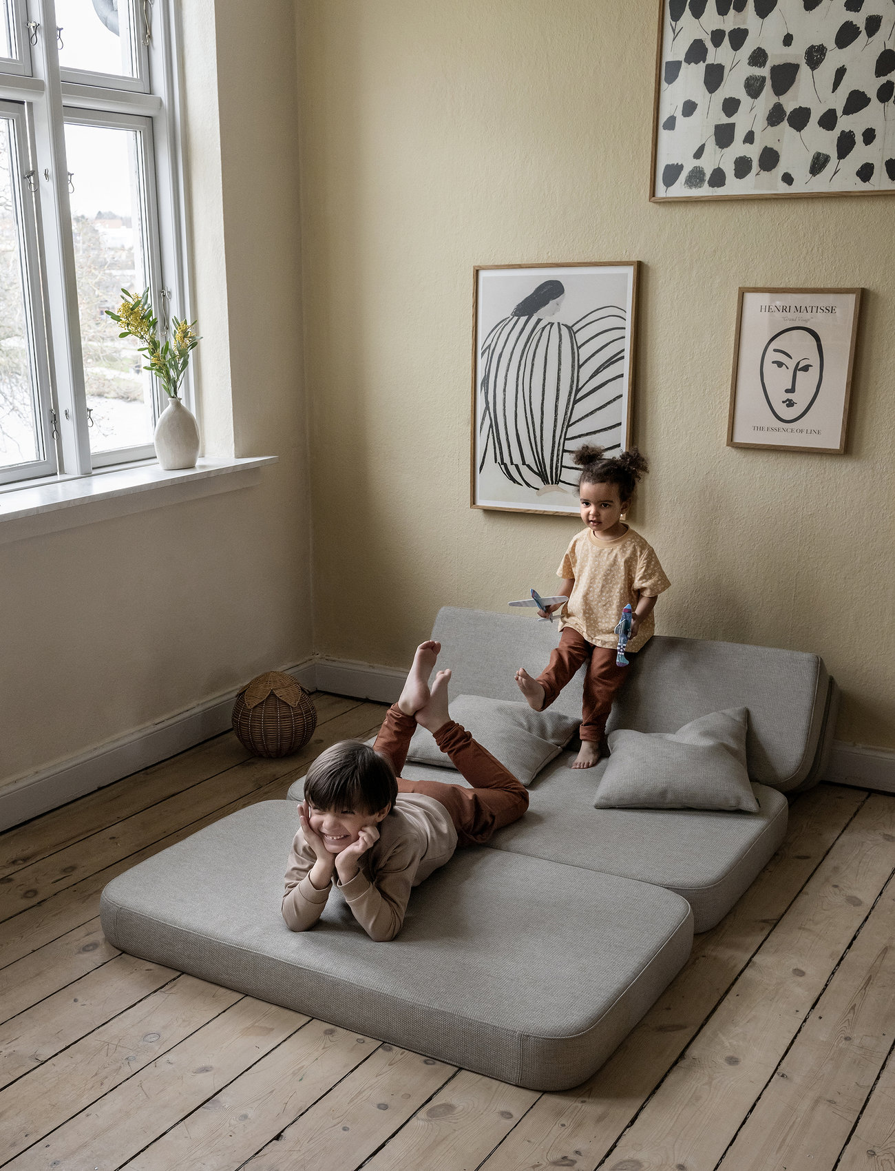 By KlipKlap Kk 3 Fold Sofa Xl Soft - Sand W. Sand, One Size, Beige, Møbler > Puffer, Børn