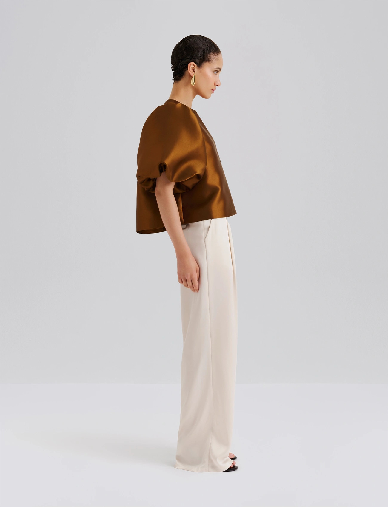 Malina Cleo Blouse, XS, Brown, Bluser > Kortærmede, Dame