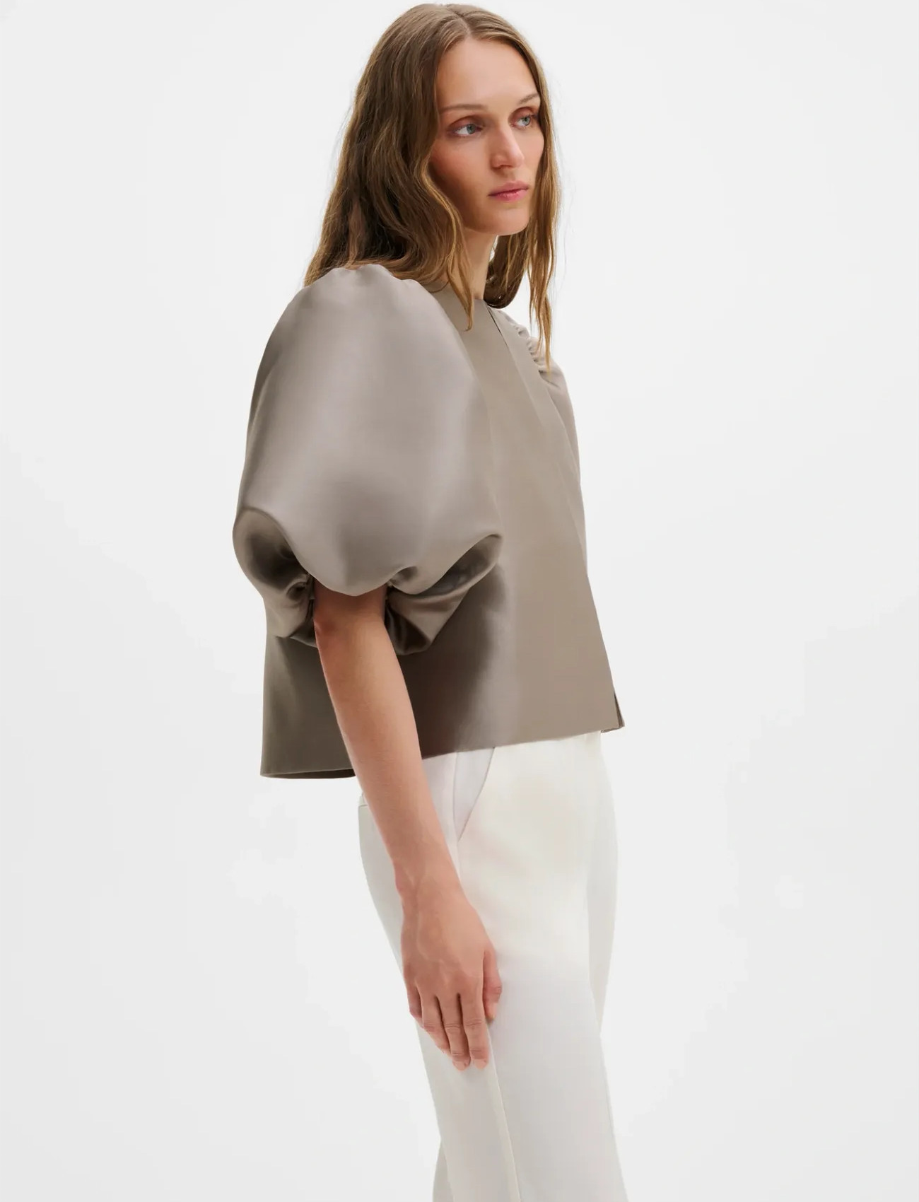 Malina Cleo Blouse, XL, Brown, Bluser > Kortærmede, Dame