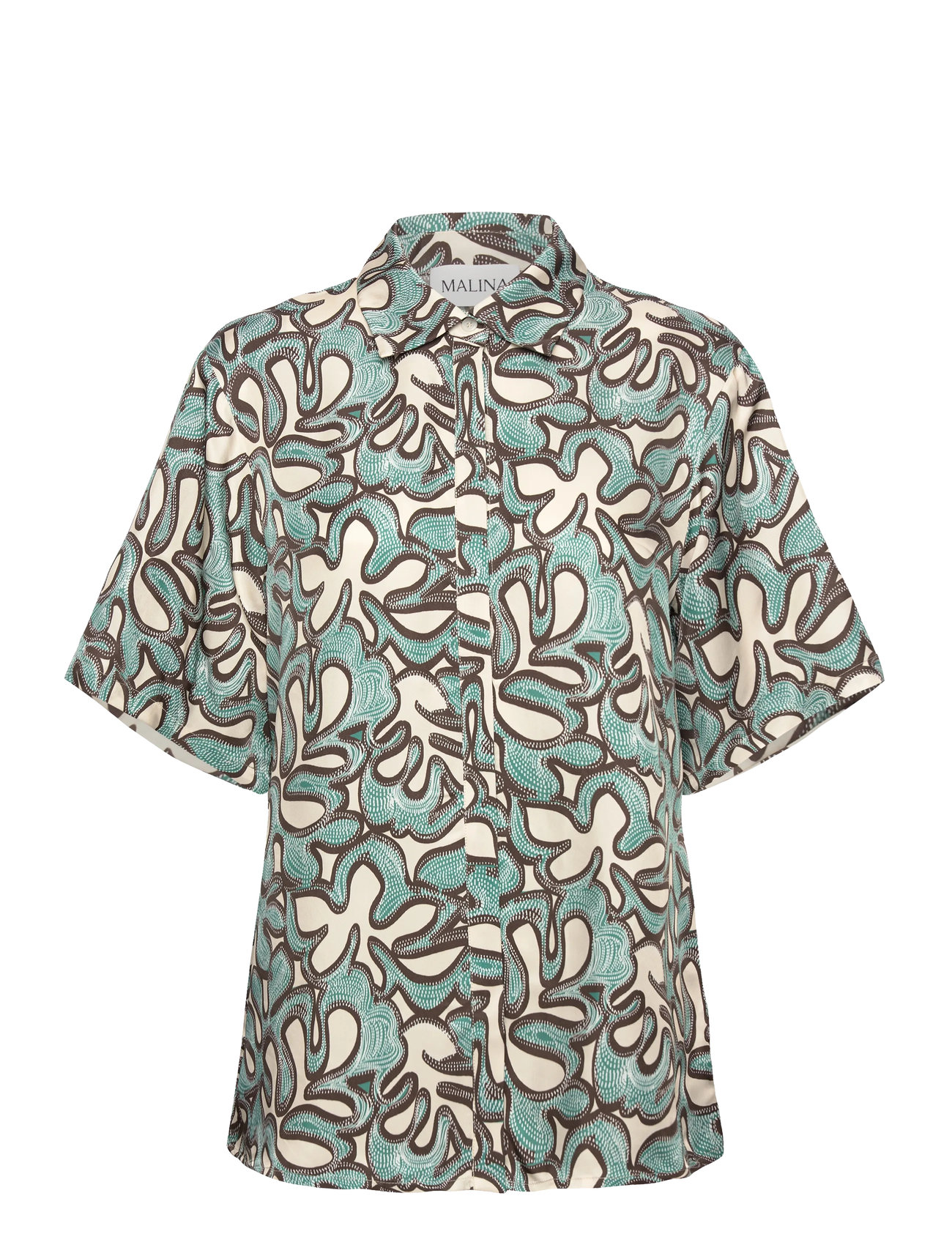 MALINA Gia Printed Kurz Sleeve Shirt Patterned - S - Damen