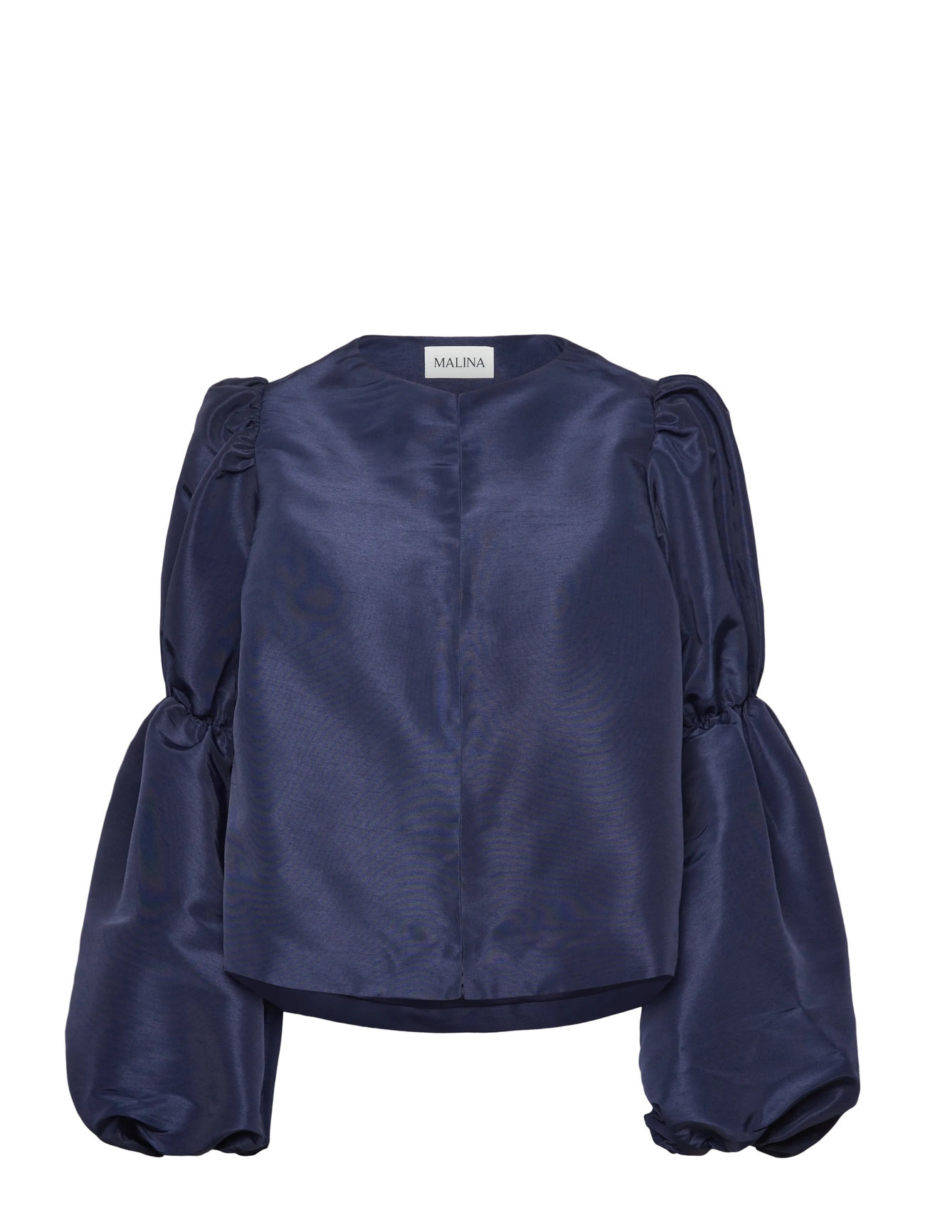 MALINA Zoey Double Pouf Sleeve Bluse Navy - L - Damen