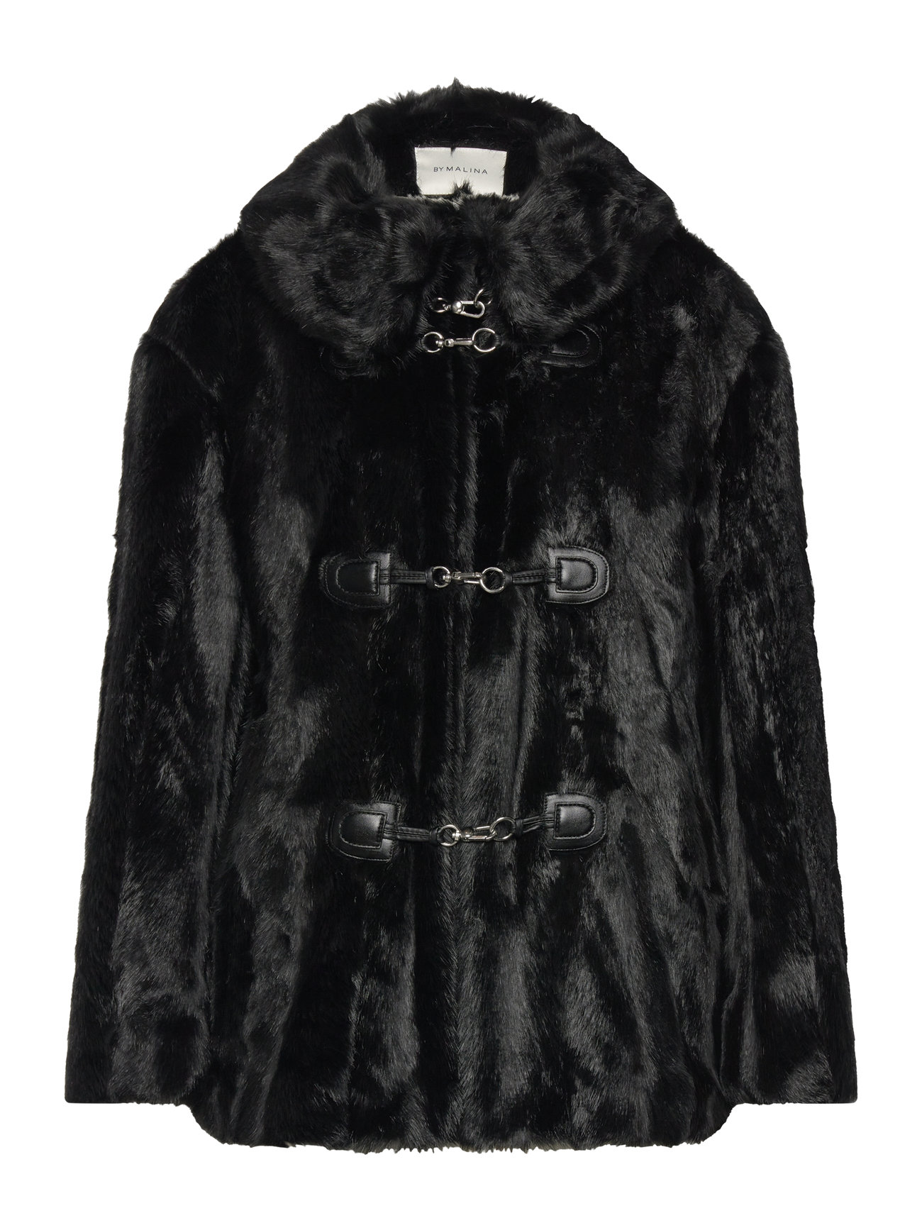 Danyelle Buckled Faux Fur Jacket Designers Faux Fur Black Malina