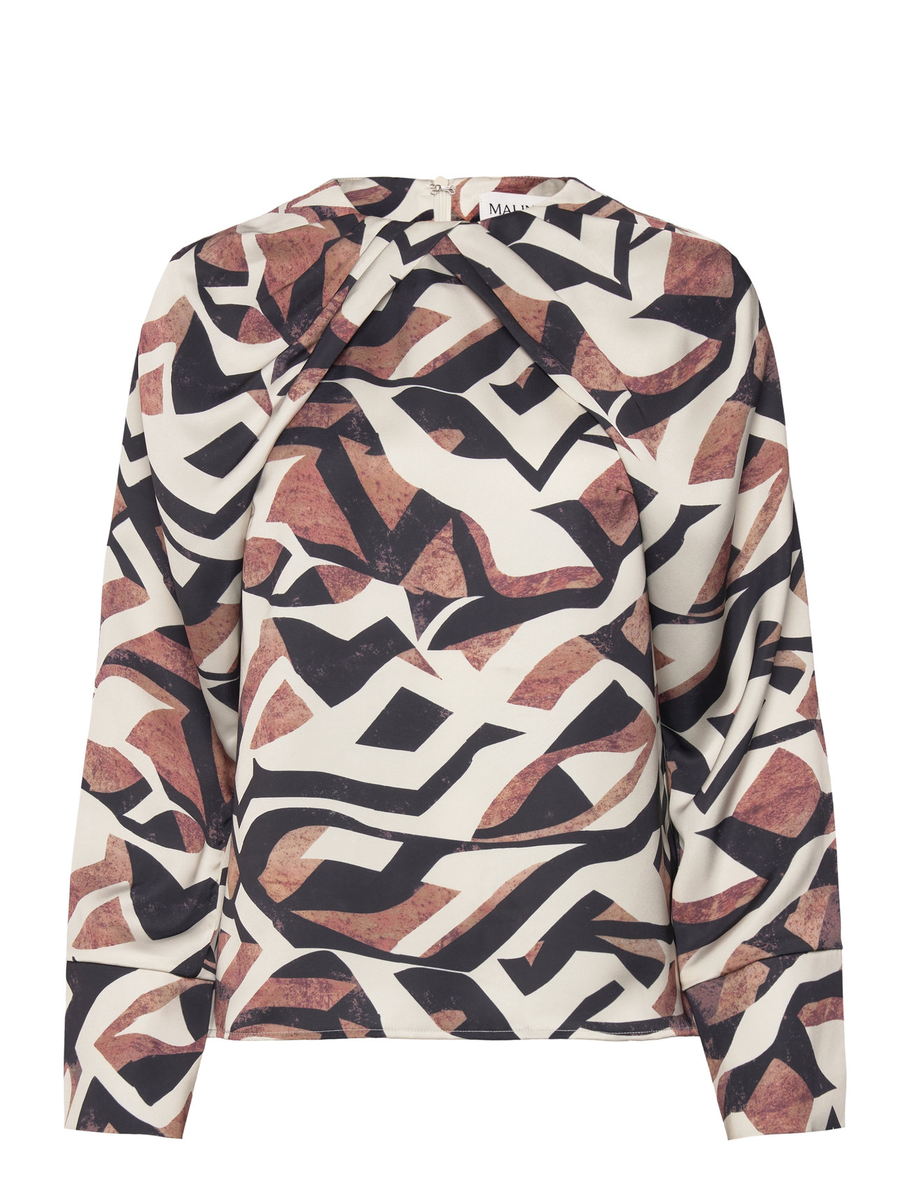 Evie Pleated Neckline Blouse Patterned Malina