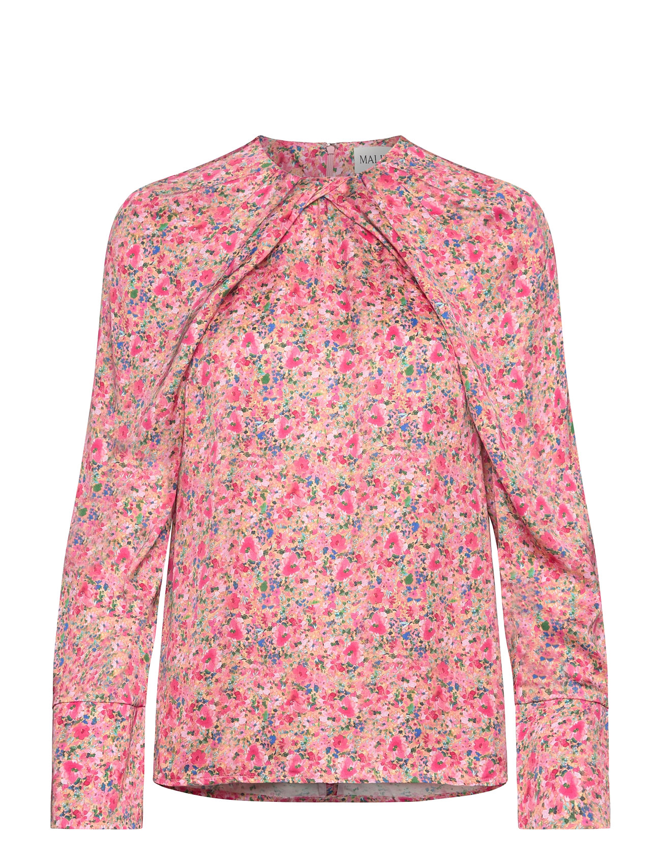MALINA Evie Pleated Neckline Bluse Pink - S - Damen