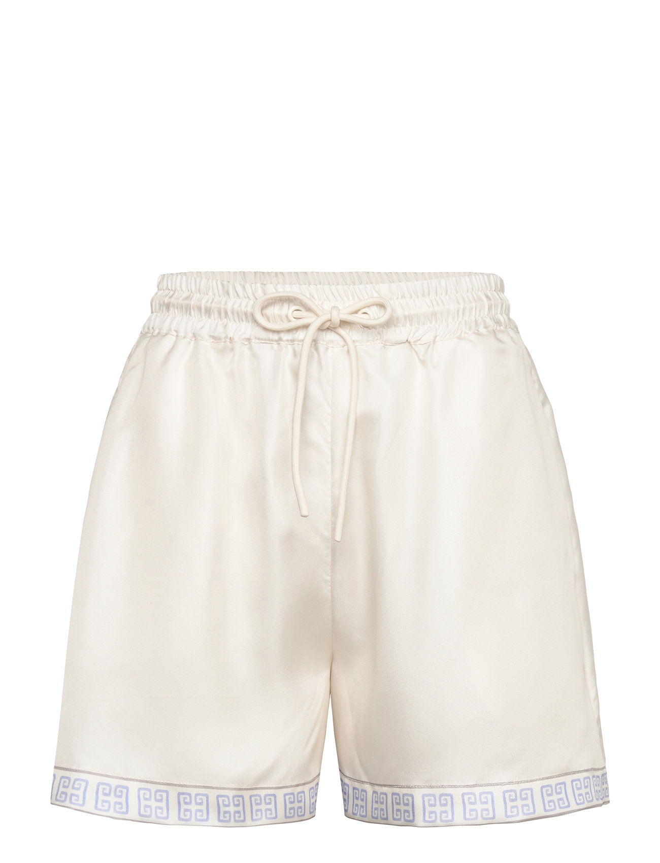 MALINA Iris Wide Drawstring Silk Shorts Weiß - XS - Damen