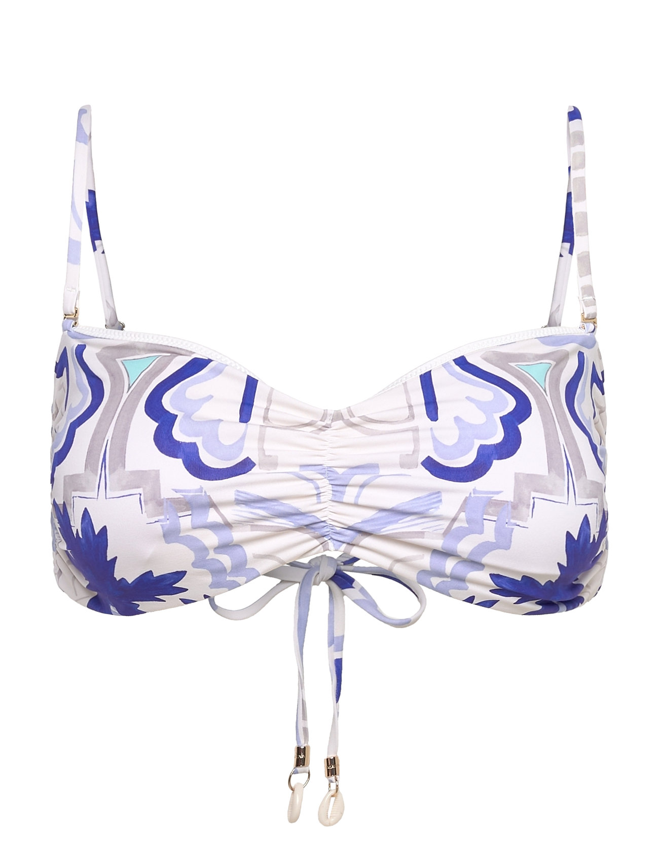 Malina Lottie Printed Bandeau Bikini Top Lila