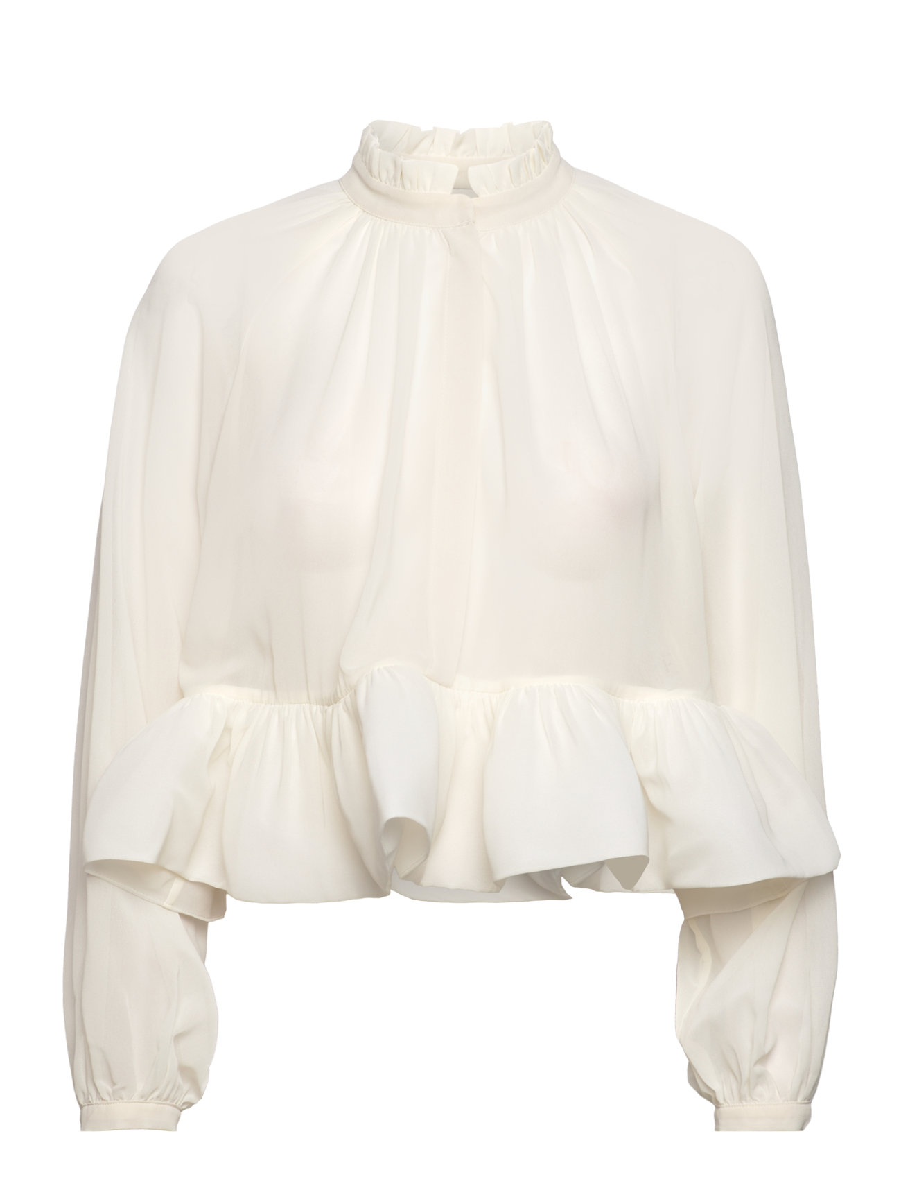 Malina Alva Frill Detailed Cropped Blouse Kräm