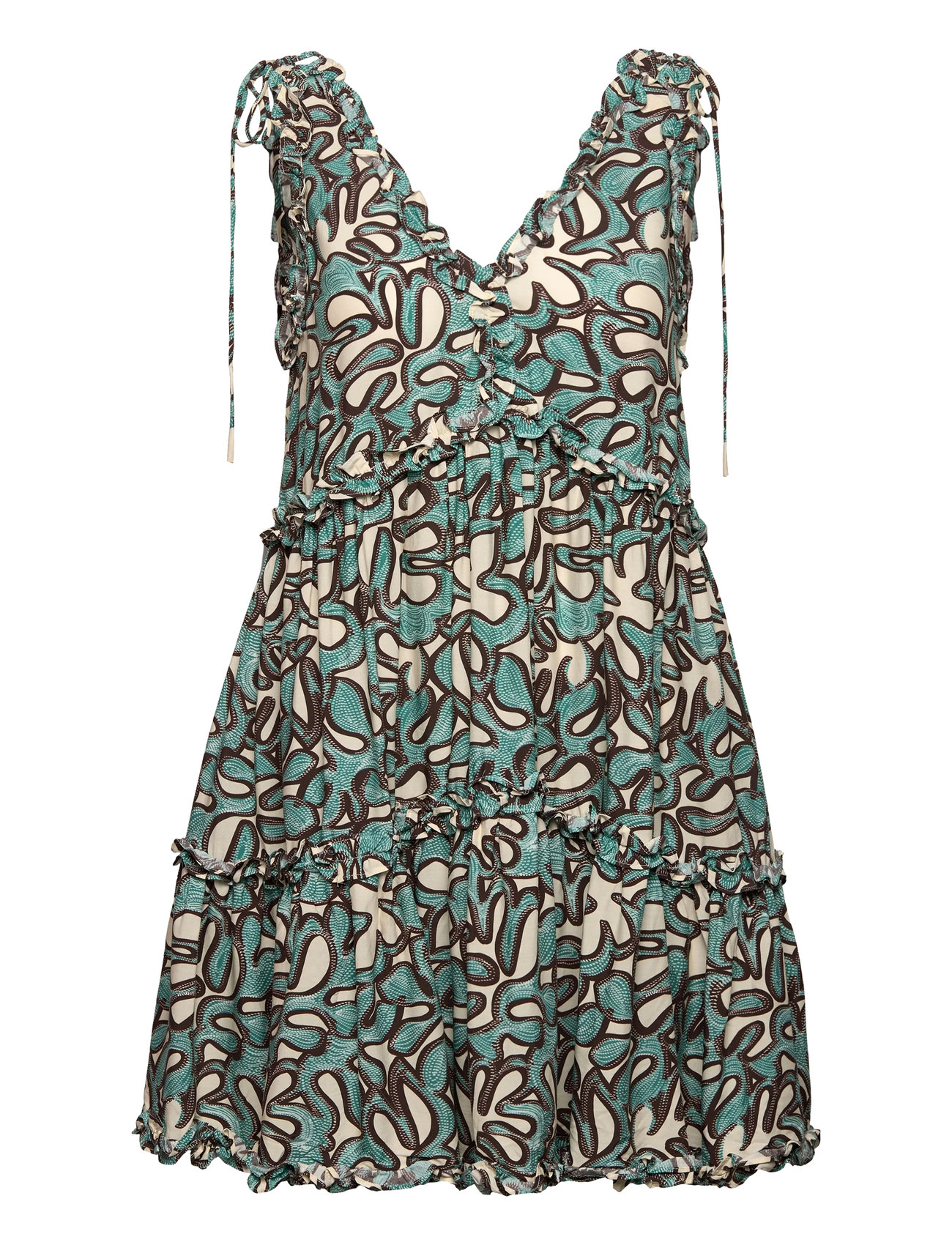 Arabella Frill Detailed Mini Dress Kort Kjole Multi/patterned Malina