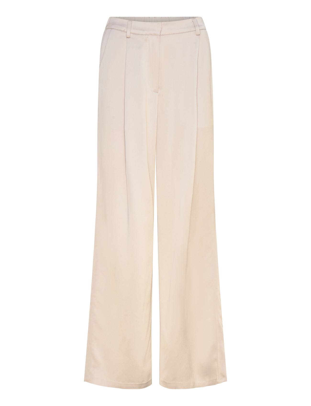 MALINA Sarah Elastic Waist Satin Hosen Cream - XL - Damen