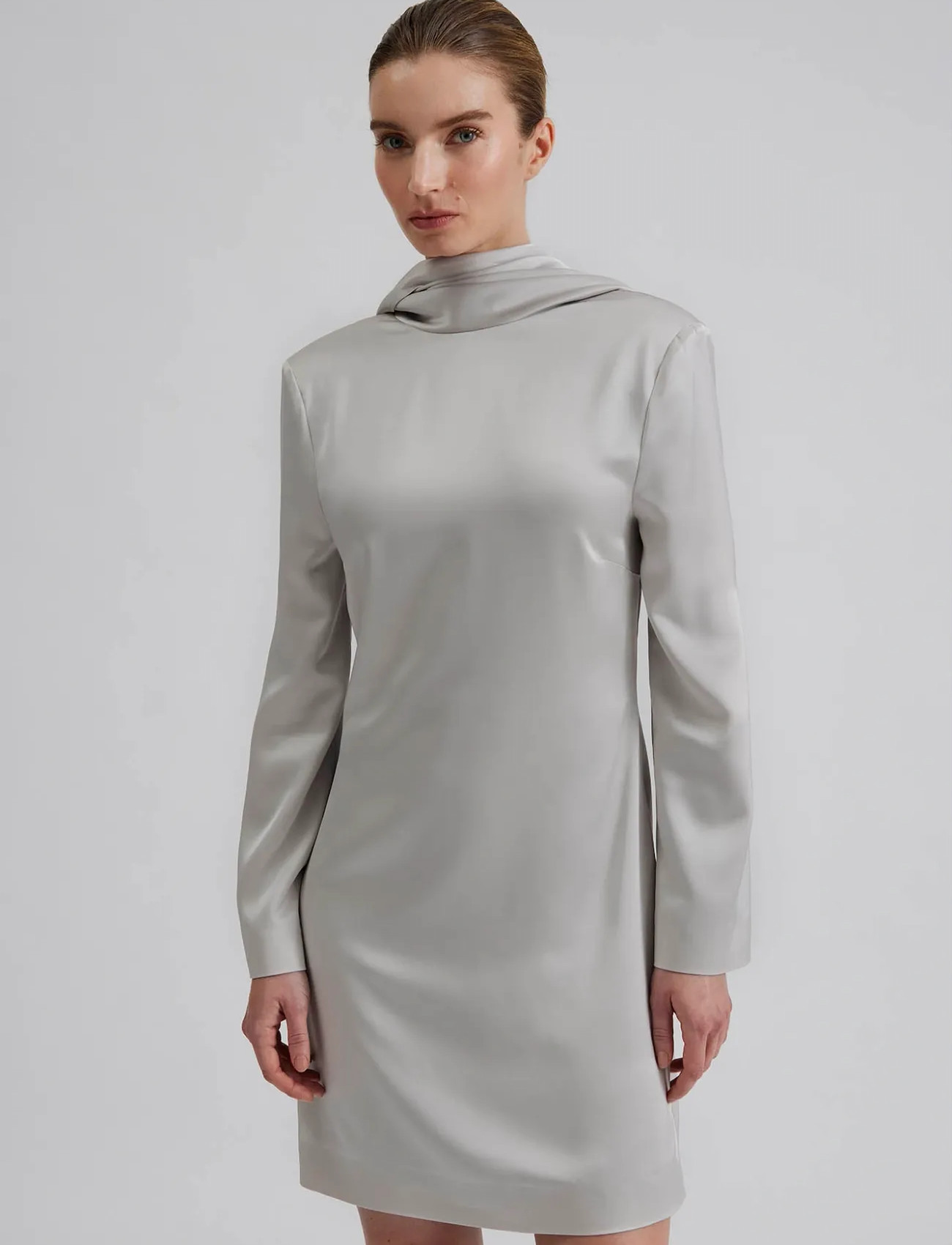 Malina Joline Draped Back Mini Dress, L, Grey, Kjoler > Kort Kjole, Dame