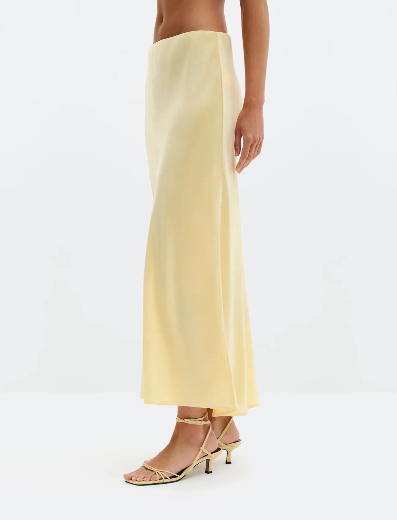Malina Aubree Satin Maxi Skirt, XL, Yellow, Nederdele > Maxi Nederdele, Dame
