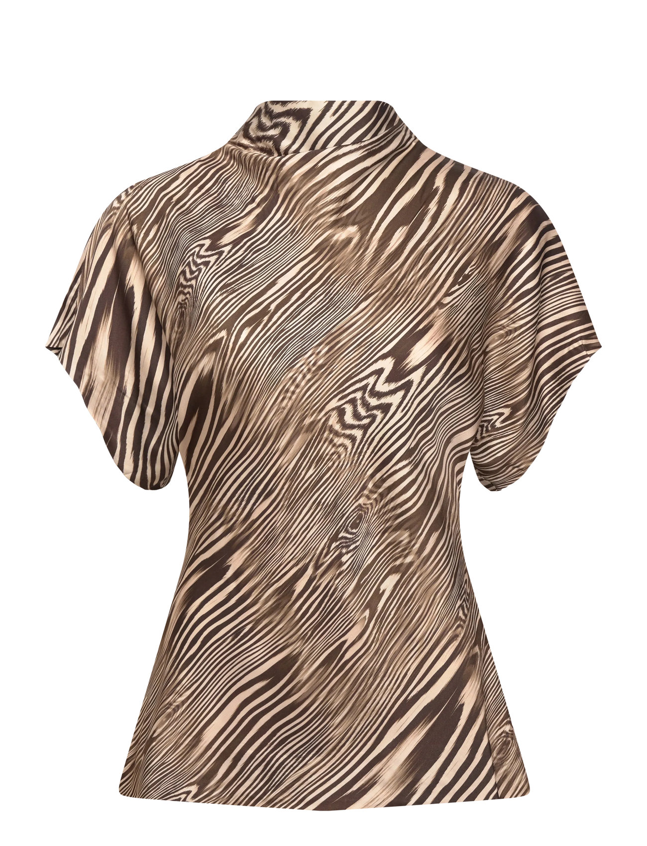 MALINA Otilia Draped Half Polo Oberteil Braun - XS - Damen