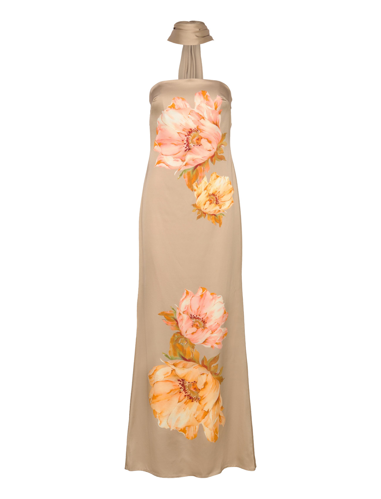 Zelda Scarf Detail Maxi Dress Maxikjole Festkjole Beige Malina