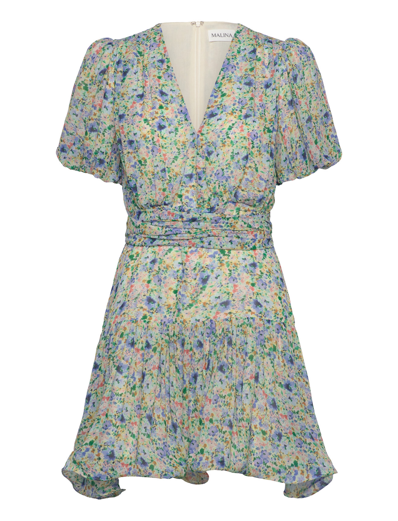 MALINA Lone V-Ausschnitt Chiffong Mini Kleid Patterned - 40 - Damen