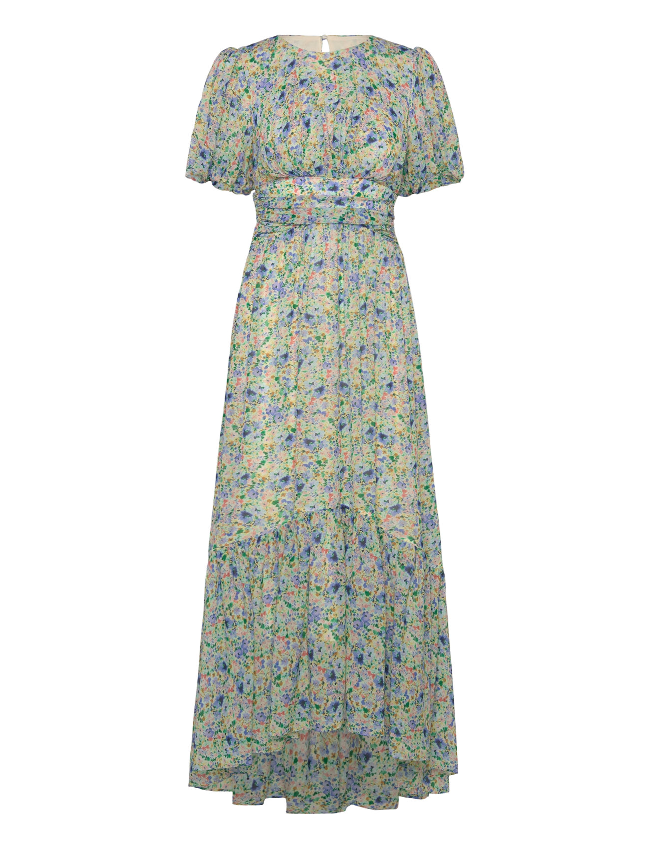 Beatrice Short Sleeve Maxi Dress Maxikjole Festkjole Blue Malina