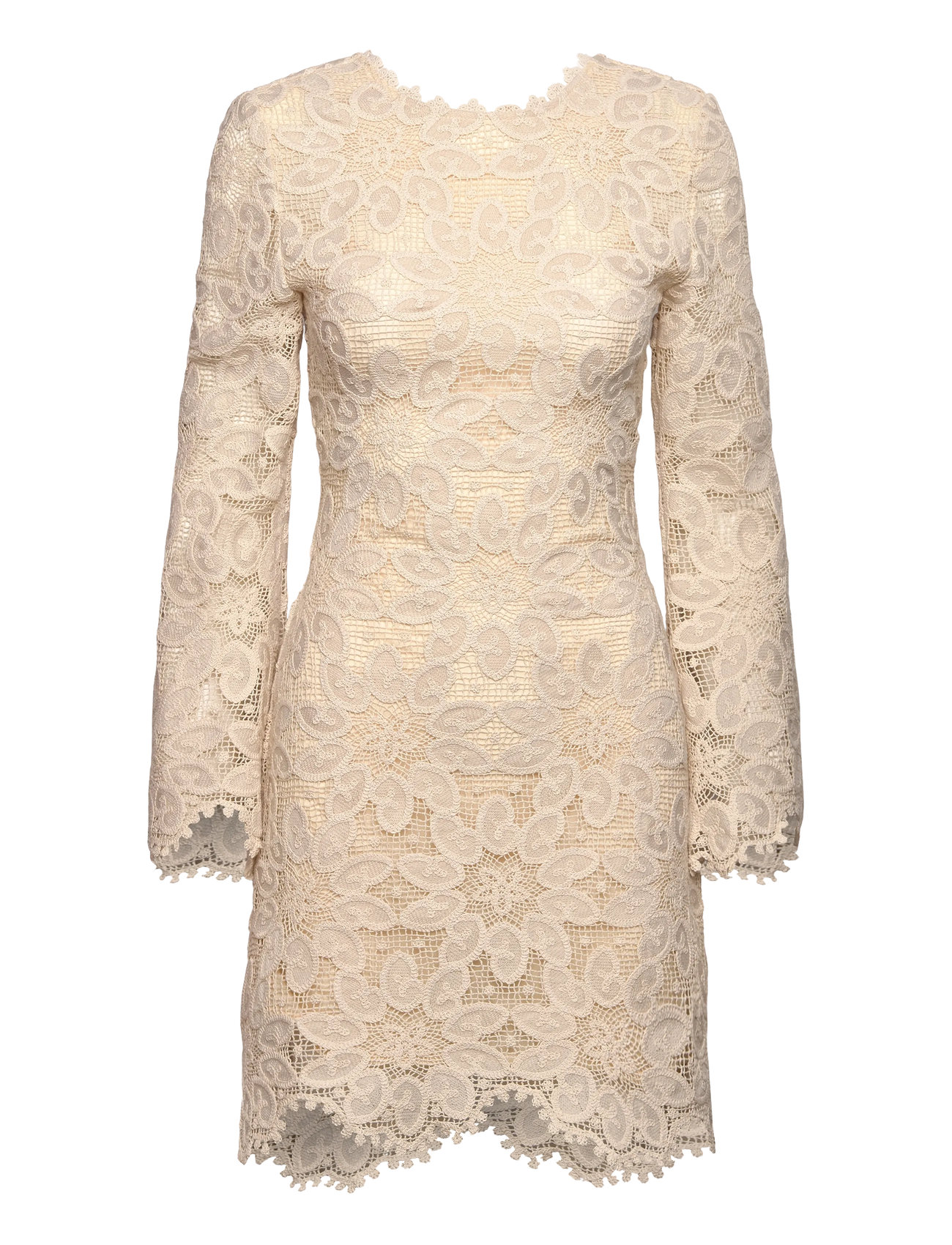 MALINA Imani Guipure Strickjacke Mini Kleid Cream - 34 - Damen