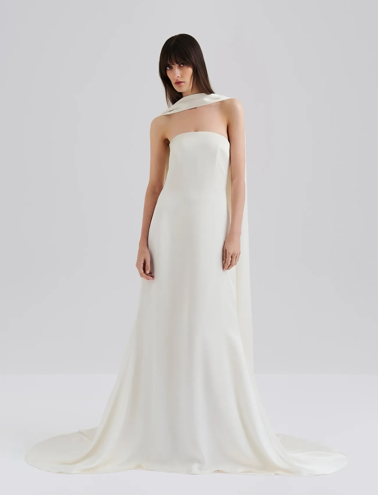 Malina Zelda Strapless Neck Scarf Bridal Gown, 44, Cream, Kjoler > Brudekjoler, Dame